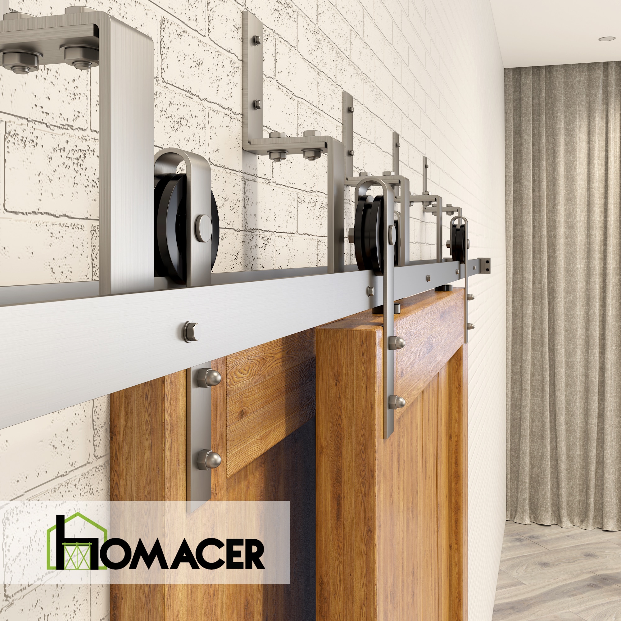 HOMACER HL3DNZ108C Barn-Door-Roller-Kits - View #5