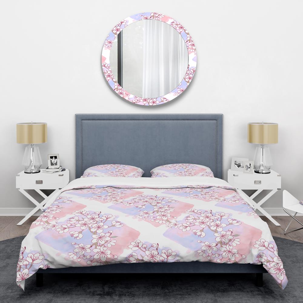 Designart BED24547-T 3 -Piece Pink Twin Duvet cover Set