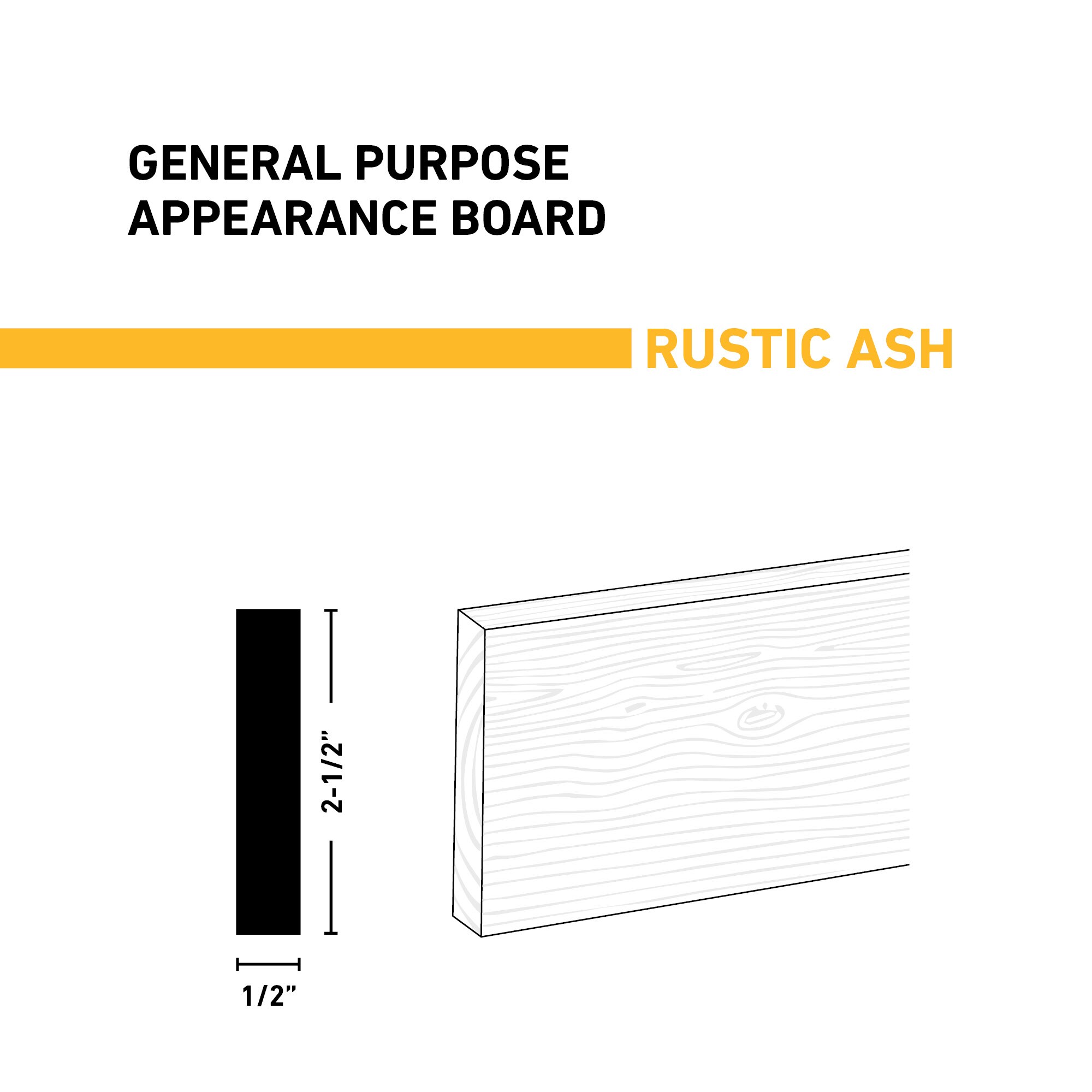 Ornamental Mouldings BRDRUS 1-2X3X4ASH Appearance-Boards - View #2