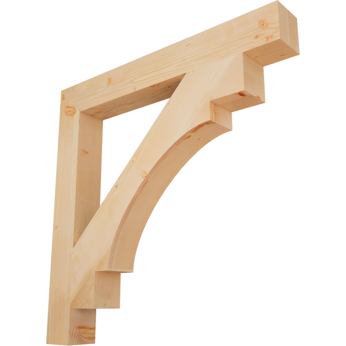 Ekena Millwork BKT06X48X48MRC05SDF Merced block smooth 5-1/2-in x 48-in x 48-in Douglas fir Brown Wood Standard bracket