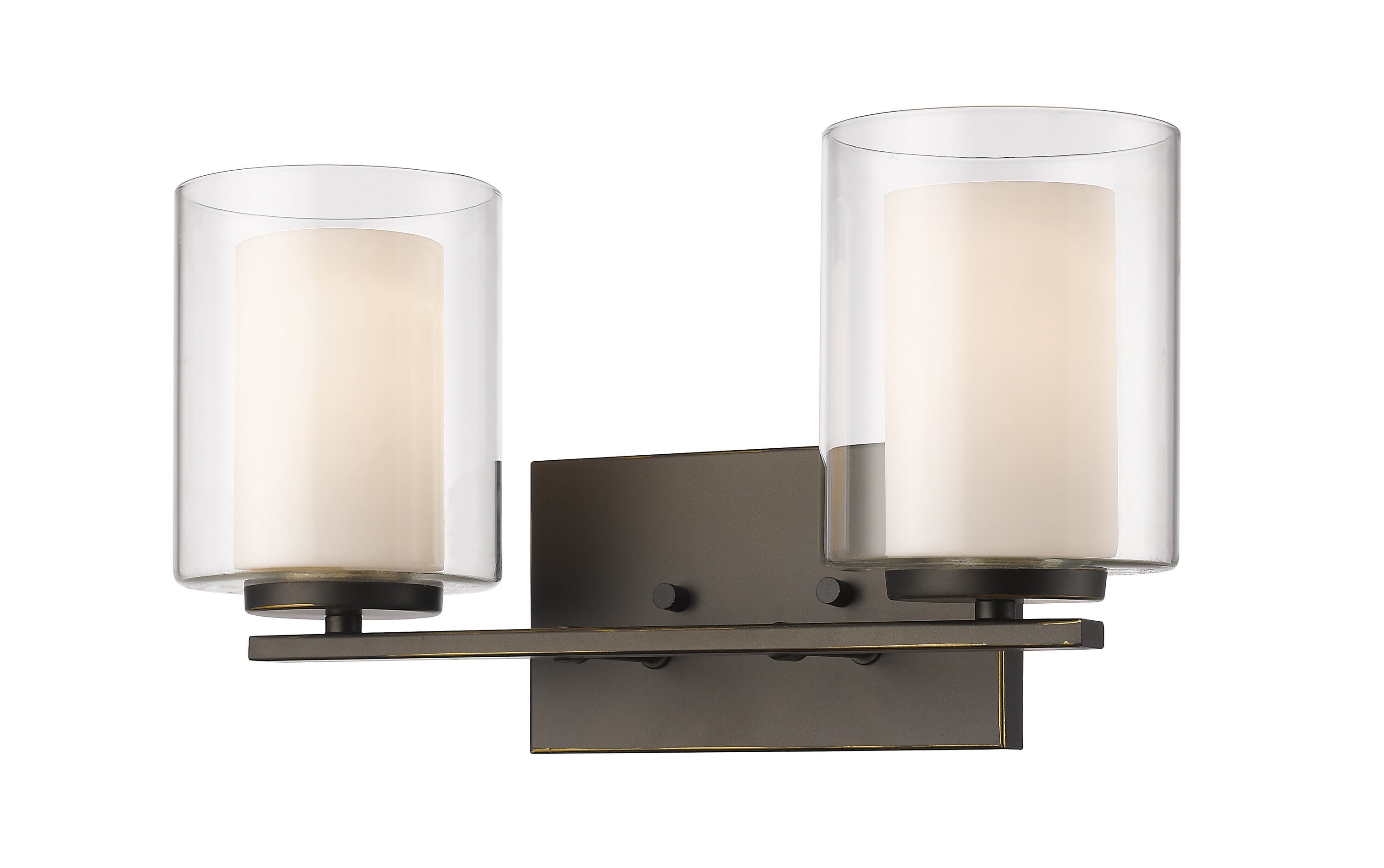 Z-Lite 426-2V-OB Willow 15-in 2 -Light Brushed Bronze Modern/contemporary Vanity light