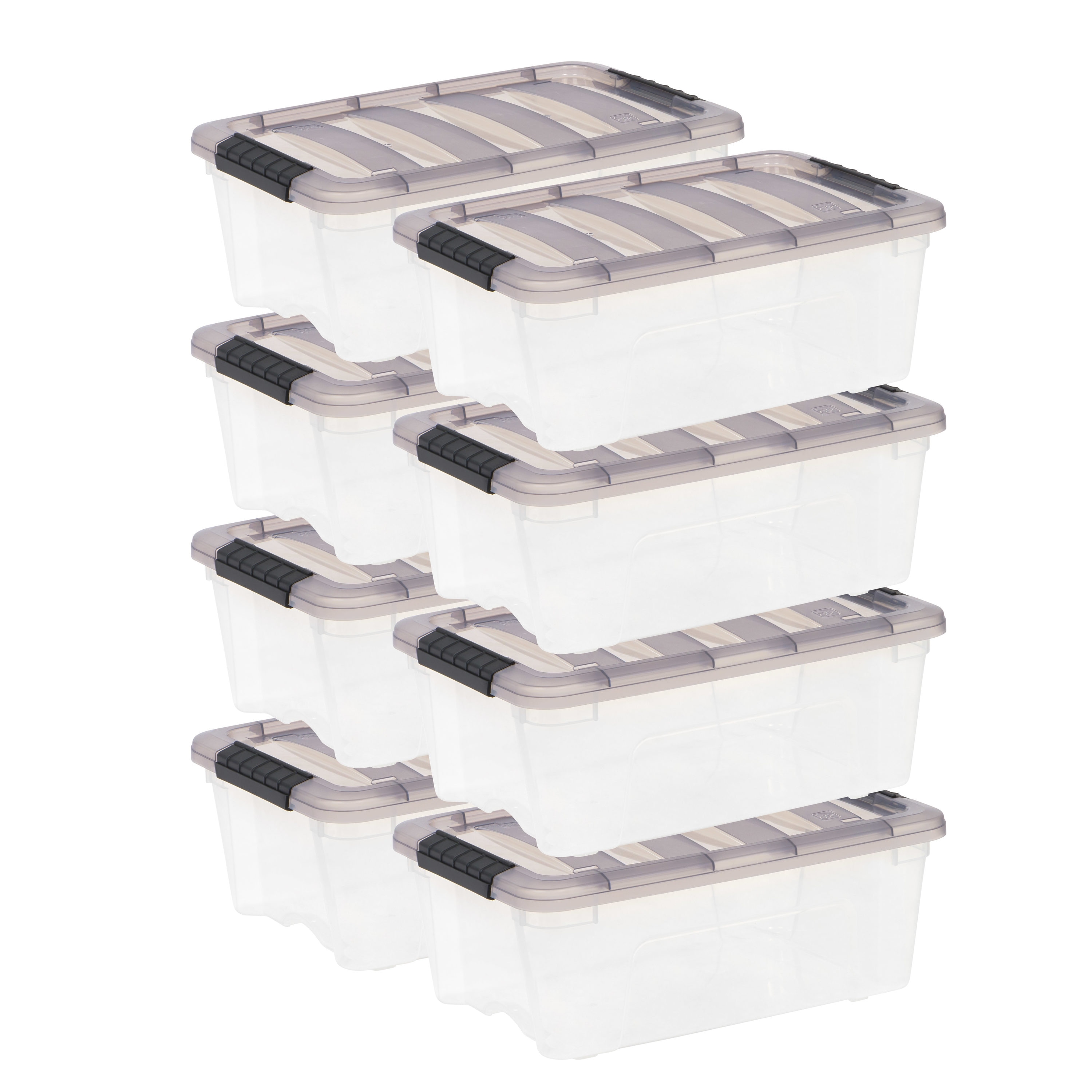 Plastic Craft Organizer Box - Snap-Tight Latch, Stackable, See-Through - 10  Pack