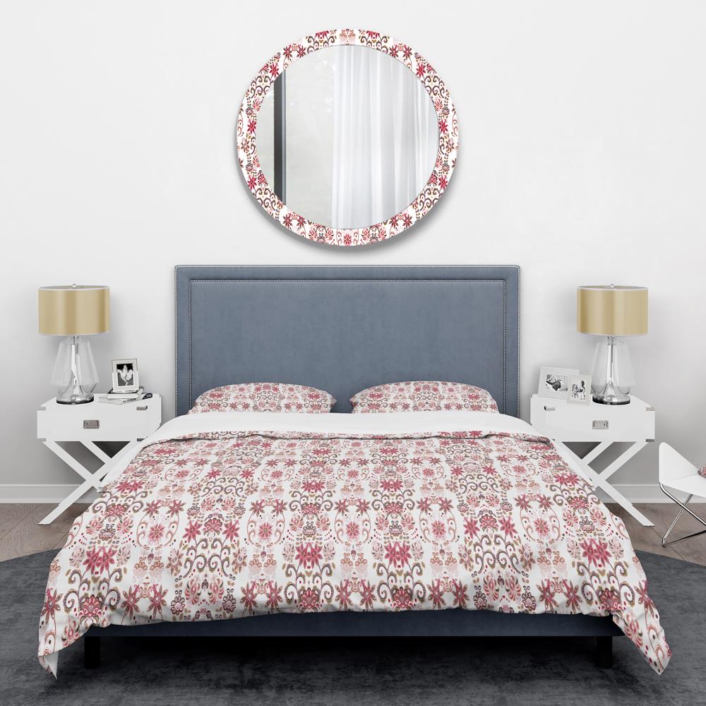 Designart BED24315-Q 3 -Piece Pink Queen Duvet cover Set
