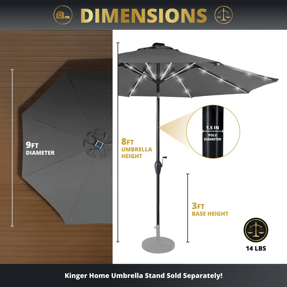 Kinger Home UMB-270CM-DG Umbrellas-2 - View #7