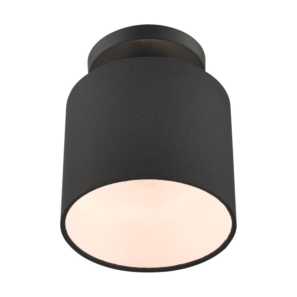 Bainbridge Modern White Drum LED Semi-Flush Mount Light