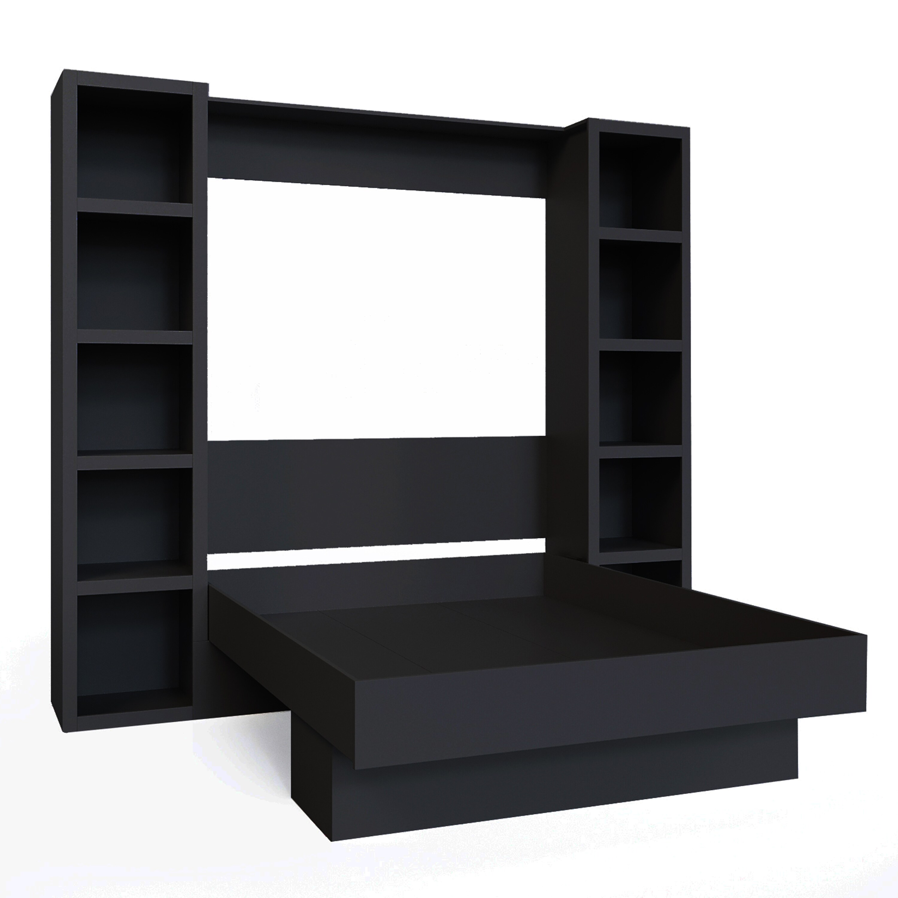 Oakland Living Black Queen Wood Murphy Bed in the Beds department at ...