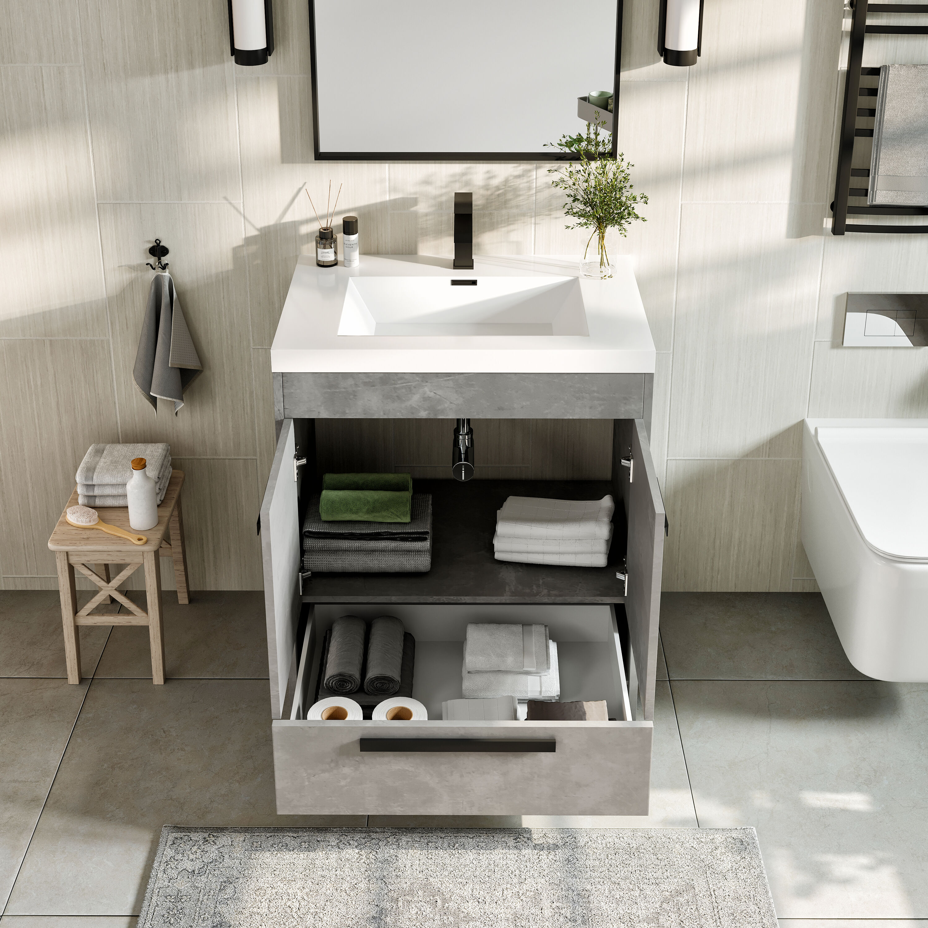 Eviva EVVN600-8-24CGR Bath-Vanity-Combo - View #3