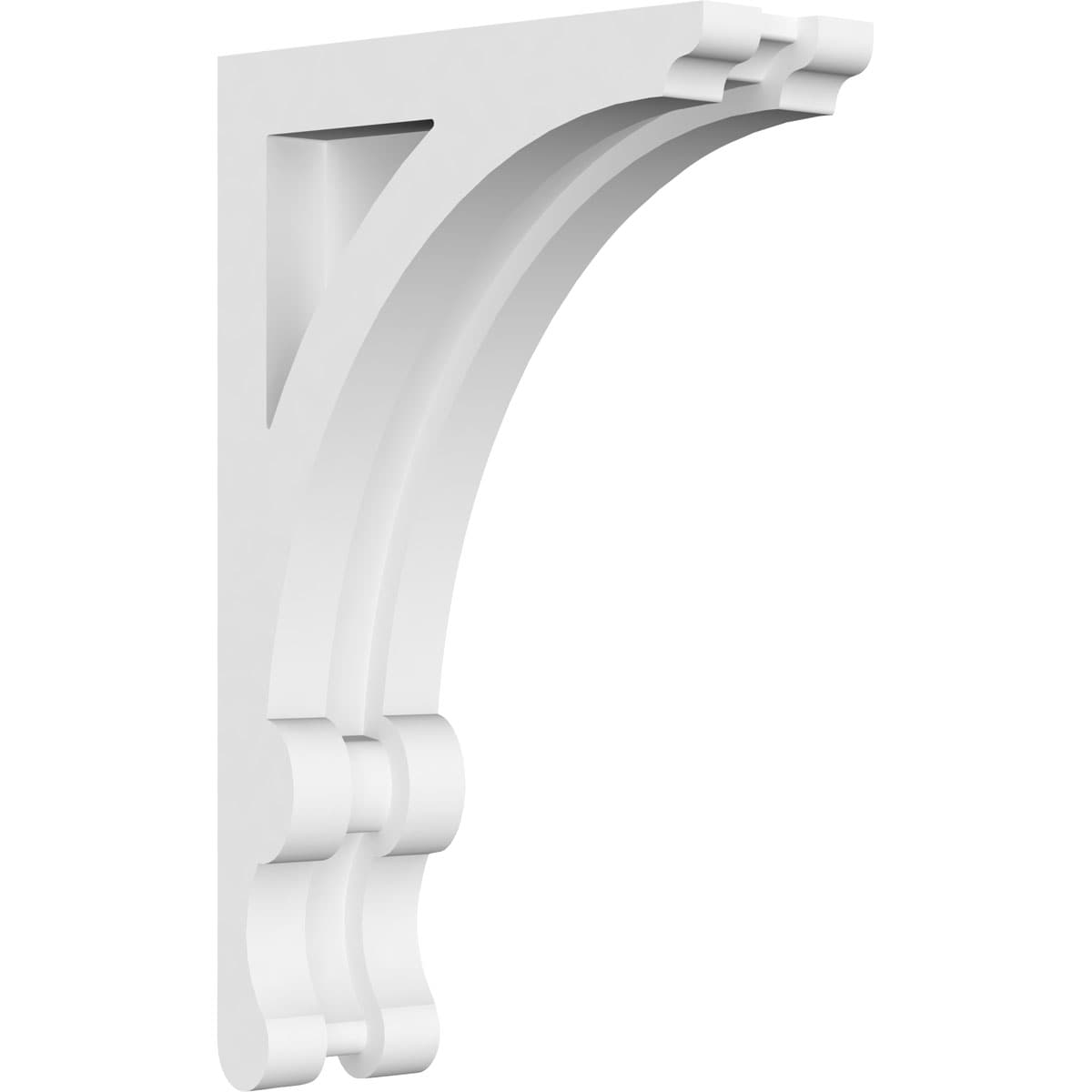 Ekena Millwork CORP01X05X08LE 1.875-in x 5-in x 8-in Legacy Unfinished White PVC Paintable Corbel