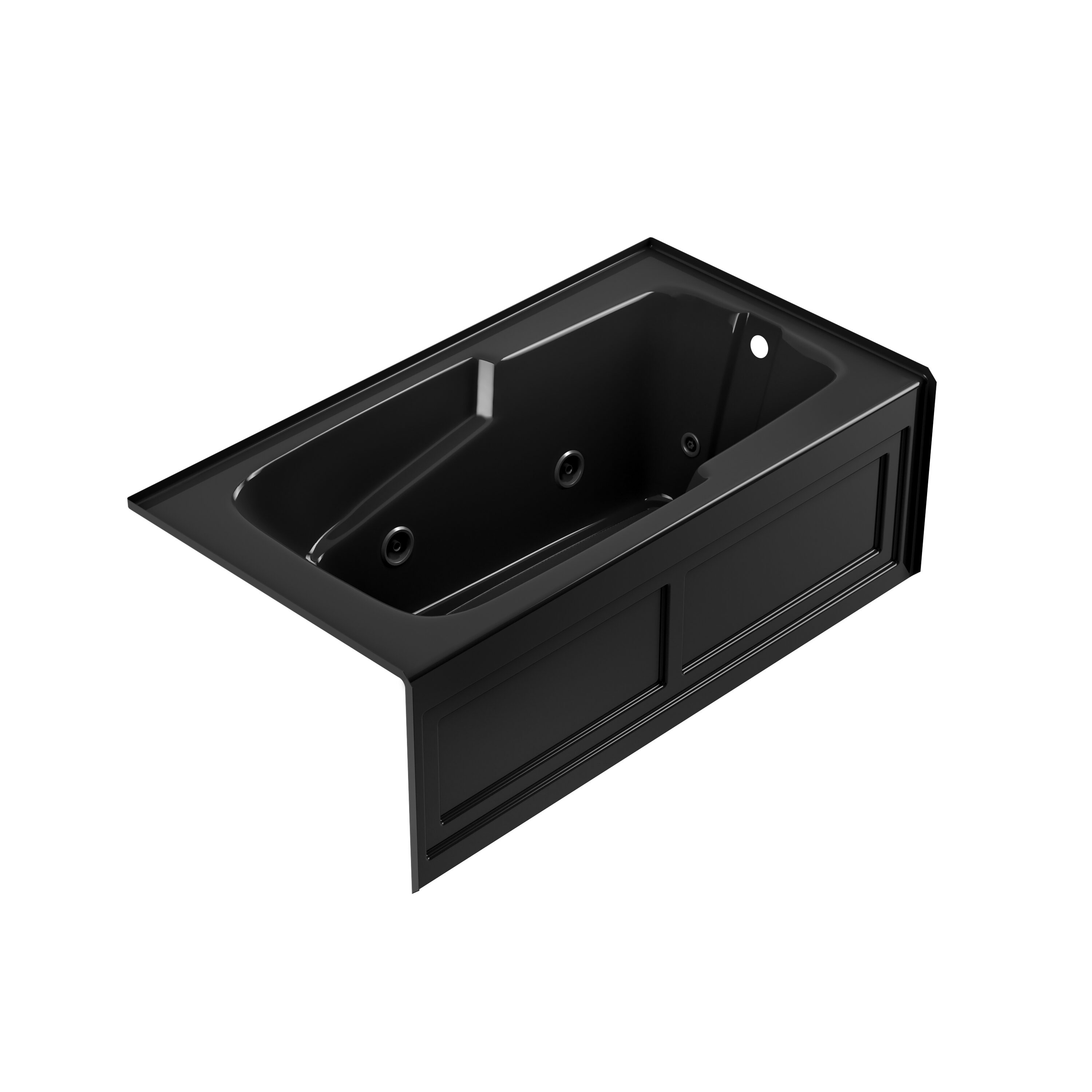 Jacuzzi NG62917 CETRA 32-in x 60-in Black Acrylic Rectangular Alcove Whirlpool tub ( Right Drain )