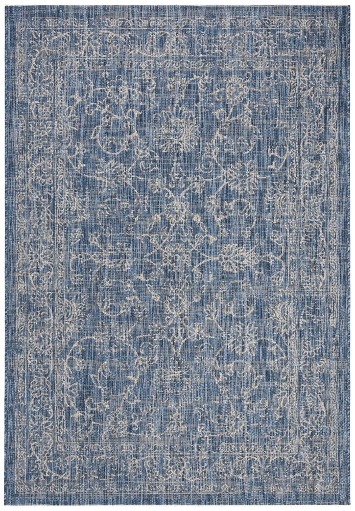 Safavieh CY8680-36821-9 Courtyard Providence 9 x 12 (ft) Loomed Polypropylene Navy/Ivory Rectangular Indoor/Outdoor Distressed/Overdyed Coastal Area rug