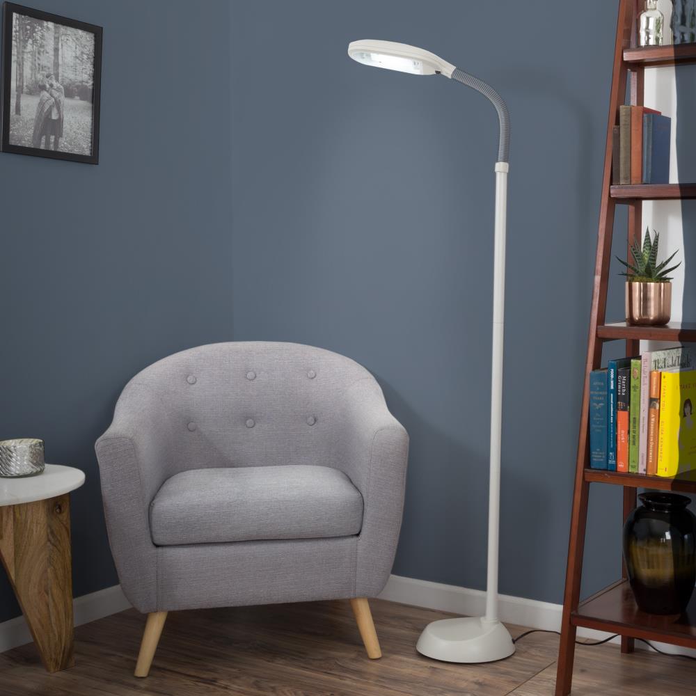 Hastings Home Natural Daylight LED Floor Lamp 60-in Black Arc