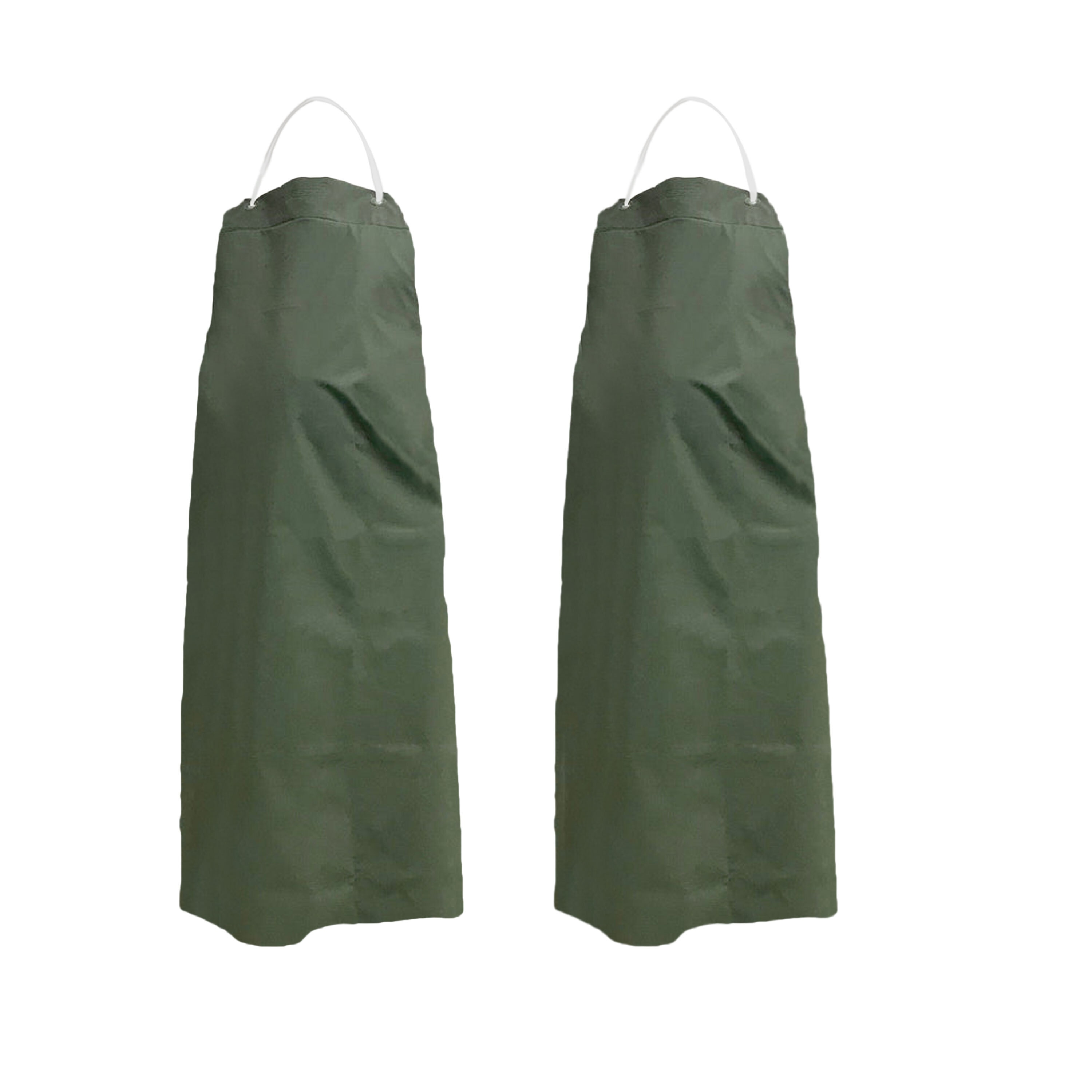 BISON LIFE BLKC-ES-PVC-AP1GR- 2 47 X 35 Inch, Large PVC Leather Polyester Waterproof Green Apron, Water and Oil Resistant (Pack Of 2)