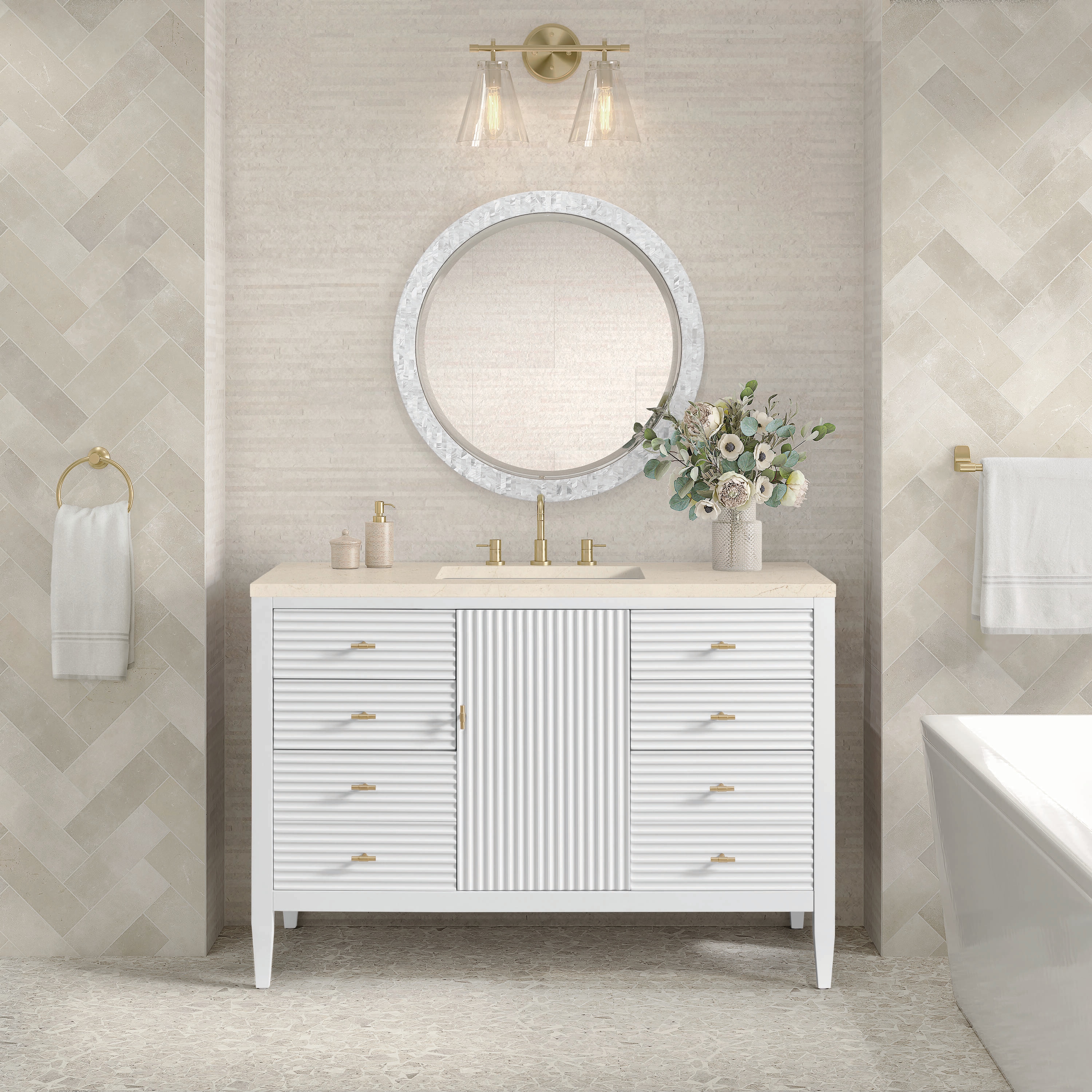 James Martin Vanities 485-V48-BW-3EMR Bath-Vanity-Combo - View #2