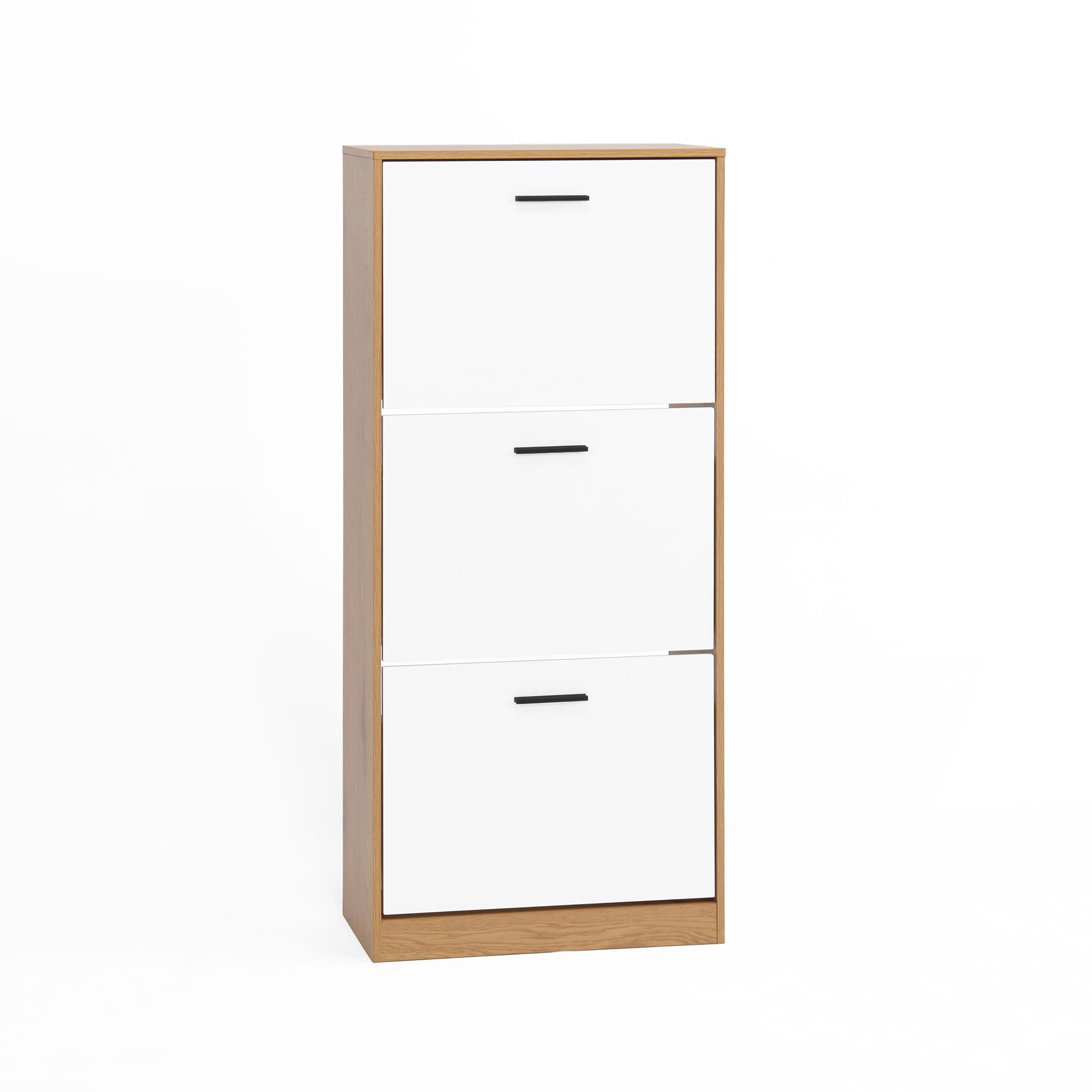 SINOFURN SYA840003BN 47.2-in H 3 Tier 18 pair Natural MDF Shoe cabinet