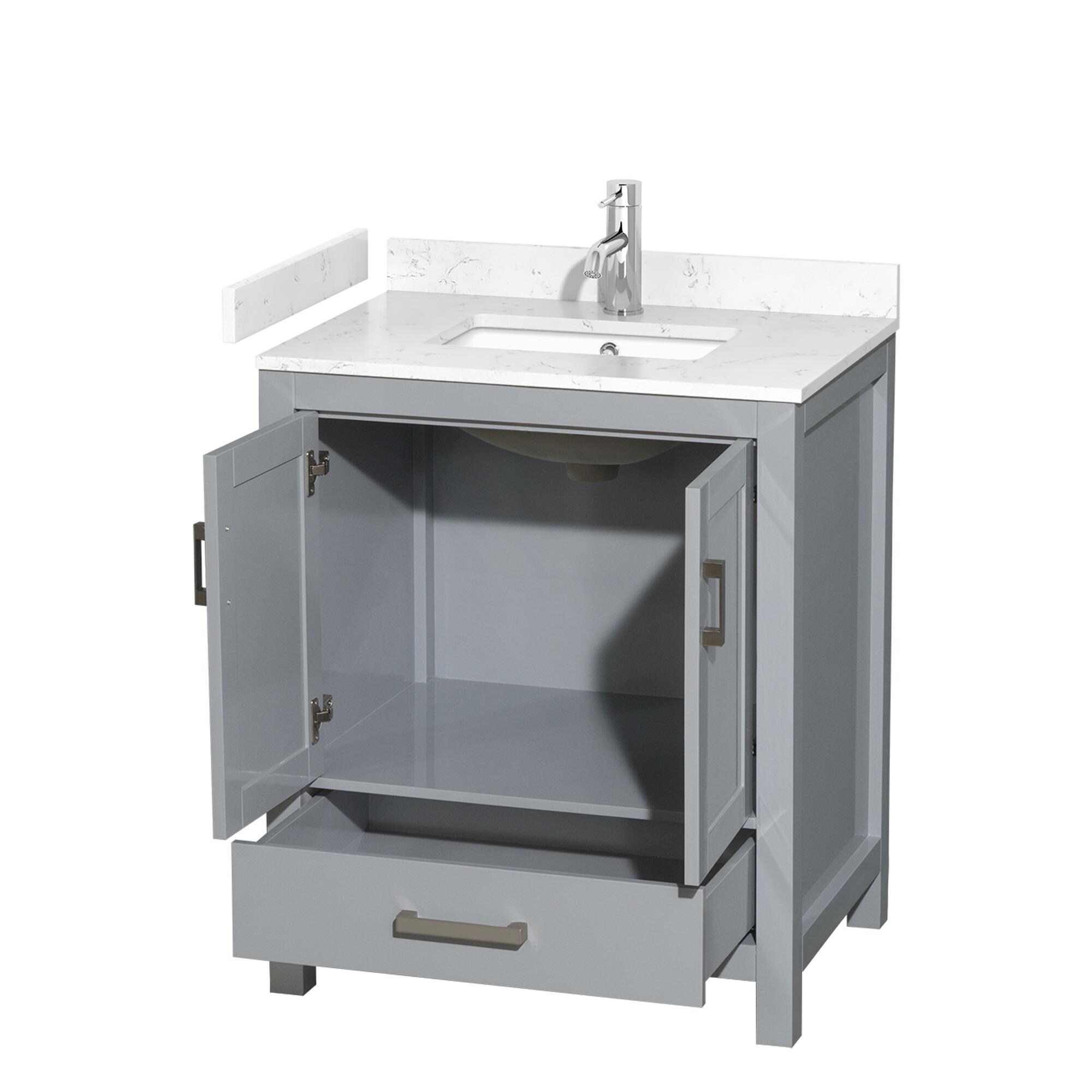 Wyndham Collection WCS141430SGYC2UNSMXX Bath-Vanity-Combo - View #2