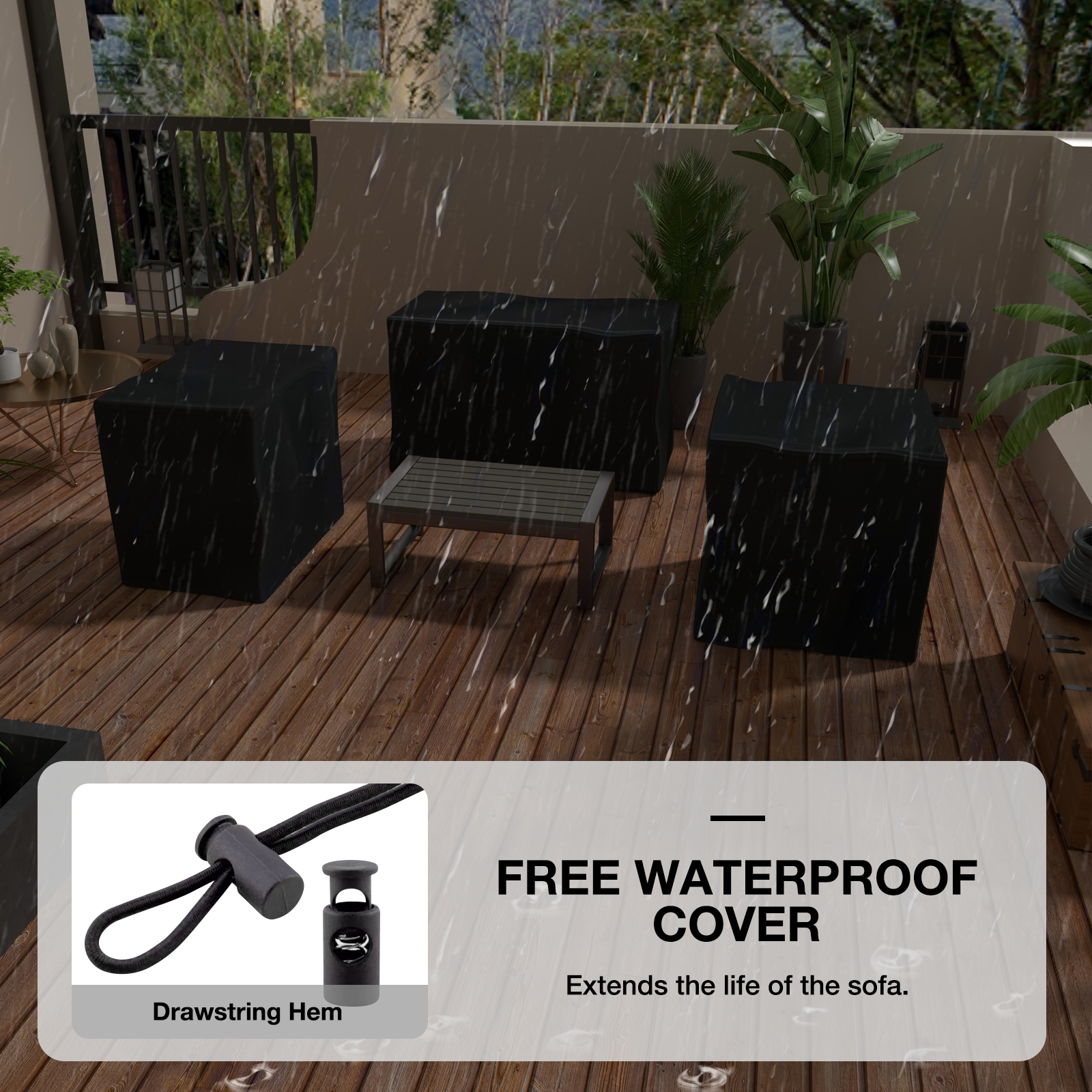 GARSING BOLOGNA SET-DK GREY Patio-Conversation-Sets - View #4