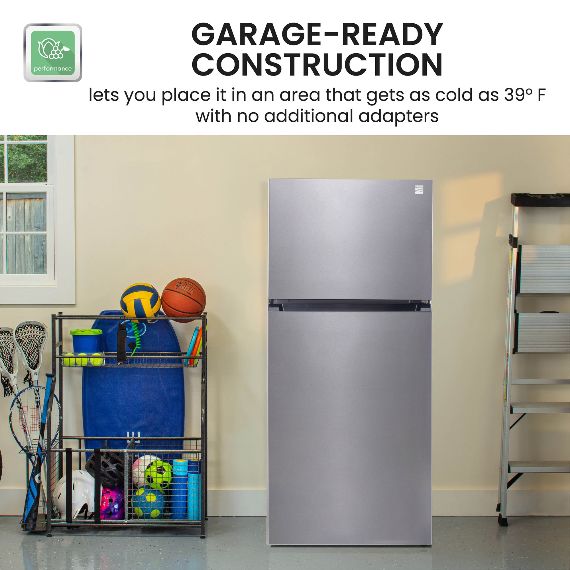 Frigidaire Garage-Ready 18.3-cu ft Top-Freezer Refrigerator (Easycare  Stainless Steel) in the Top-Freezer Refrigerators department at