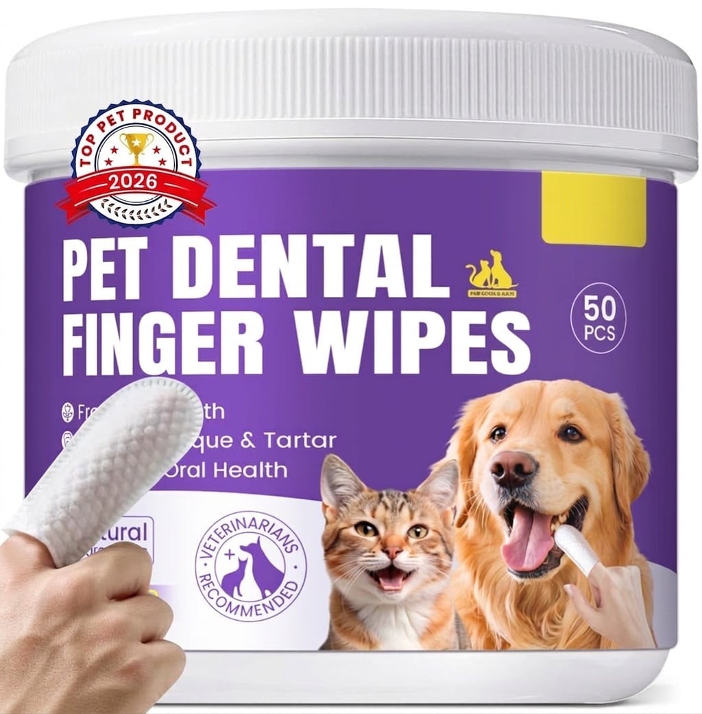 Oyezvary No Rinse Dog Dental Care Wipes for Dogs and Cats Disposable ...