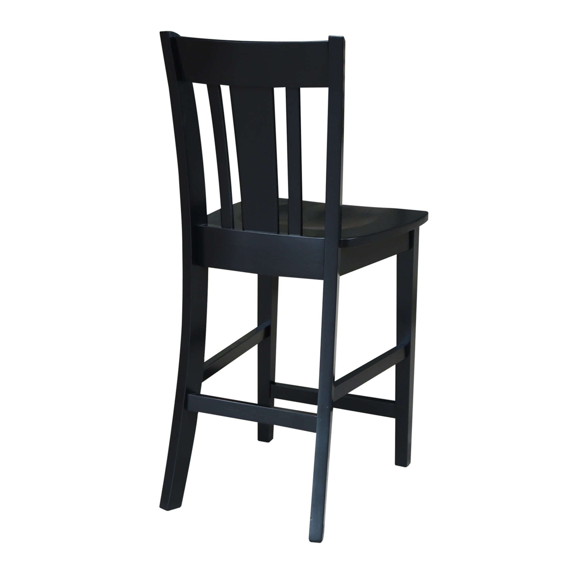 San Remo Solid Wood 24" Black Counter Height Stool