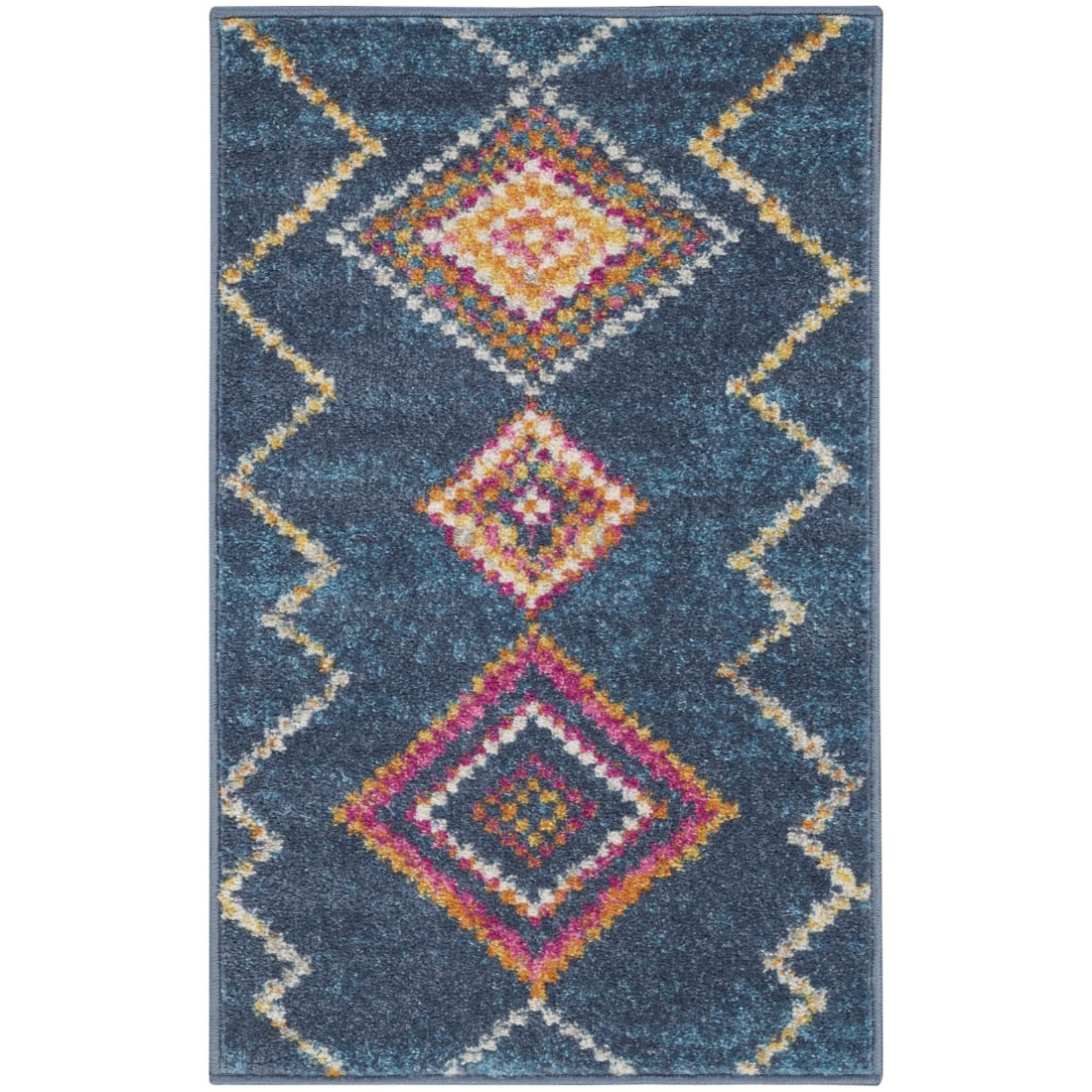 HomeRoots 4000385775 2 x 3 (ft) Polypropylene Navy Rectangular Indoor Abstract Area rug