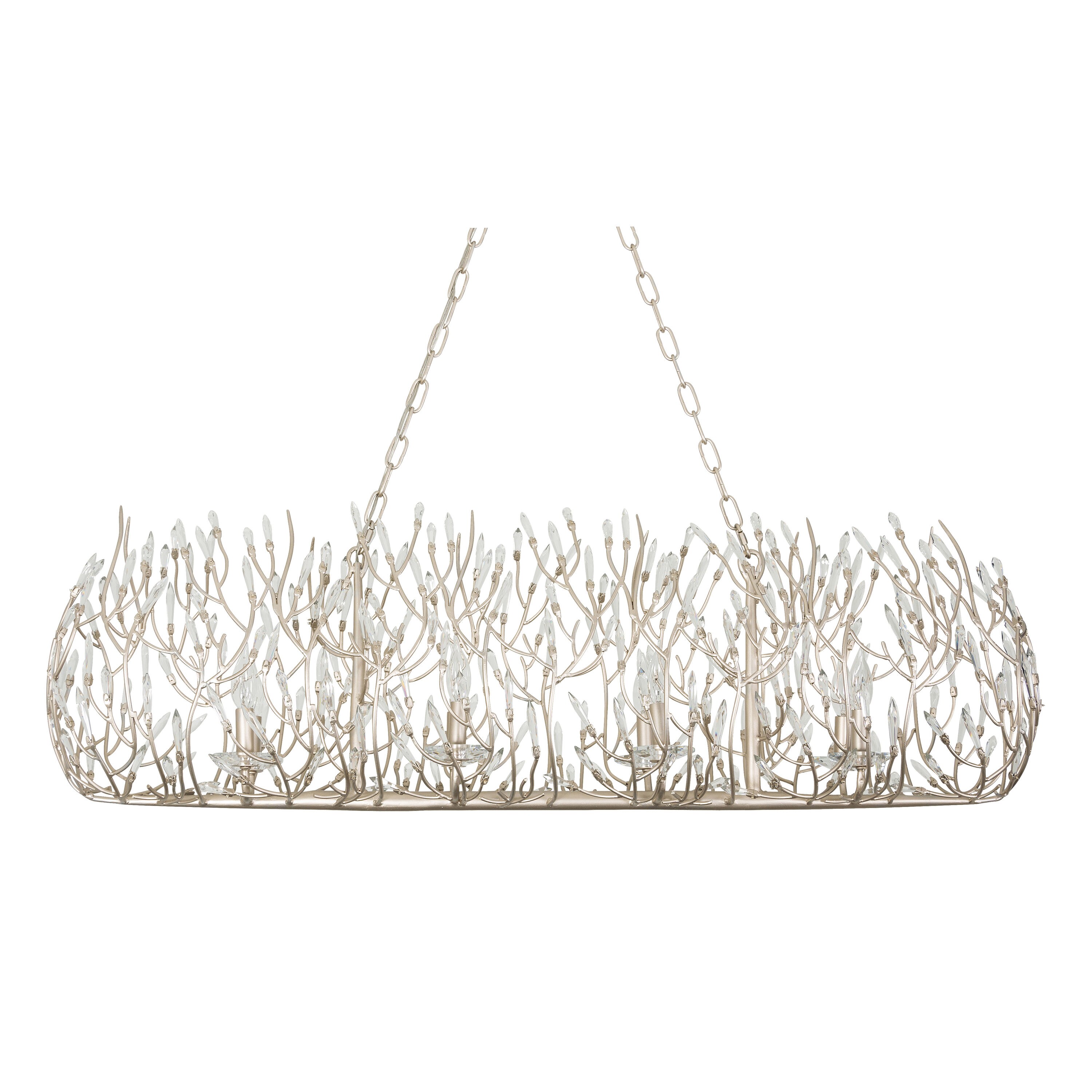 Gold Dust Crystal Linear Pendant Light with Recycled Steel