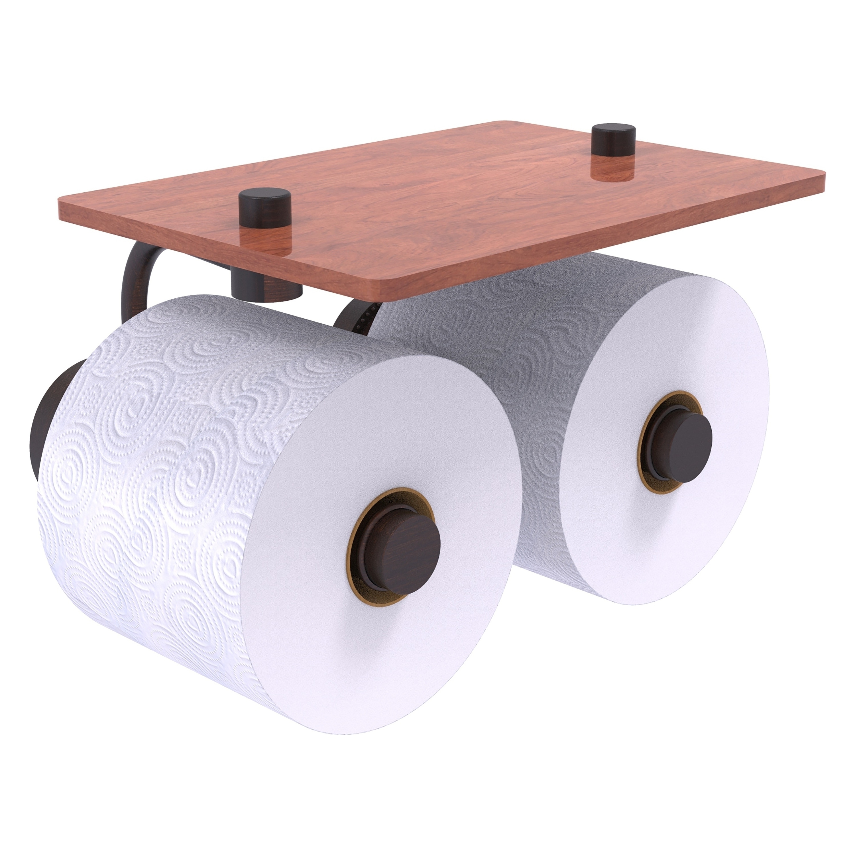 Allied Brass DT-24-2S-IRW-VB Dottingham Venetian Bronze Wall mount Double post Toilet Paper Holder 2 -Rolls with Storage