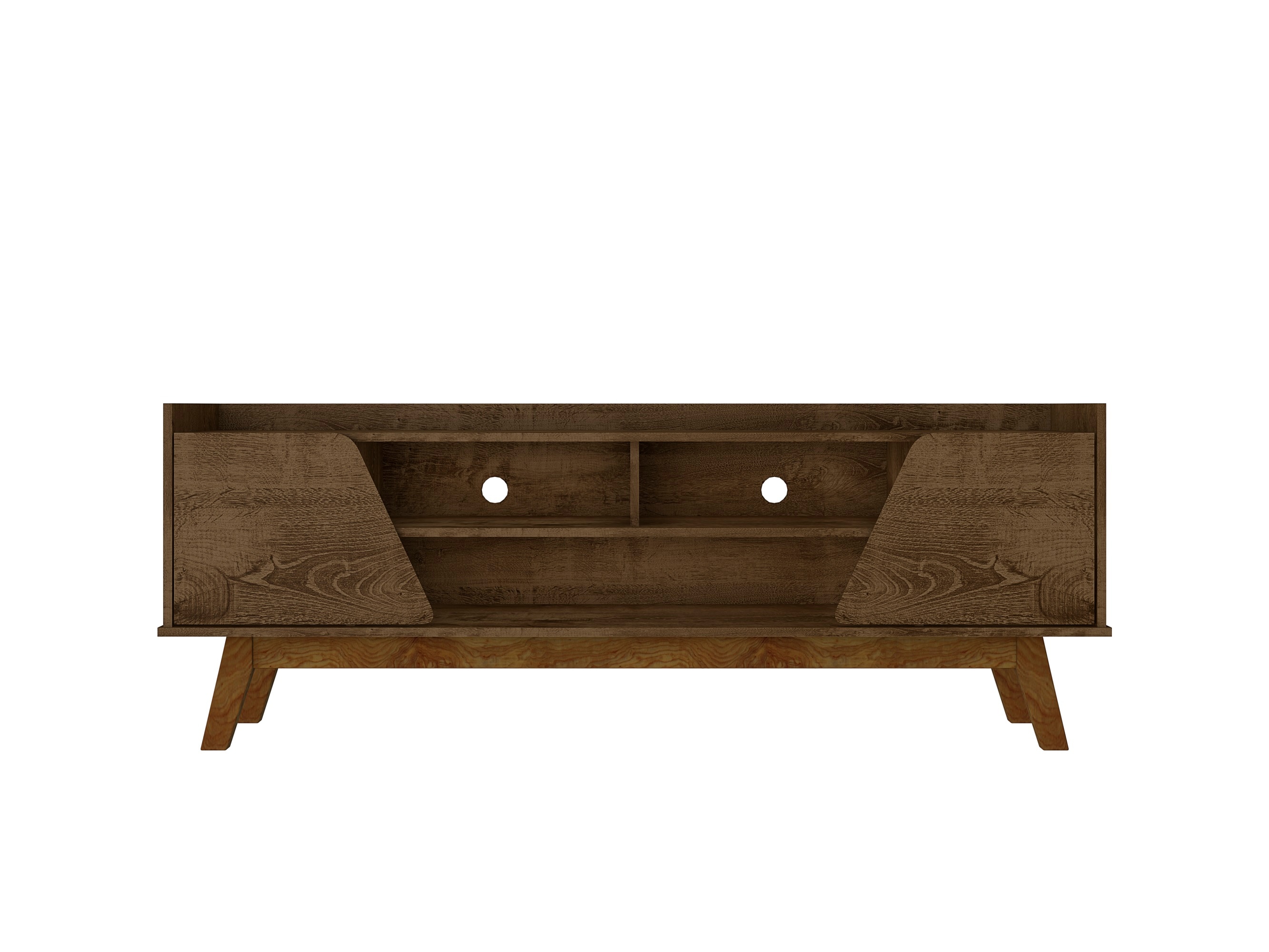 Marcus Rustic Brown Mid-Century Modern TV Stand with Cabinet