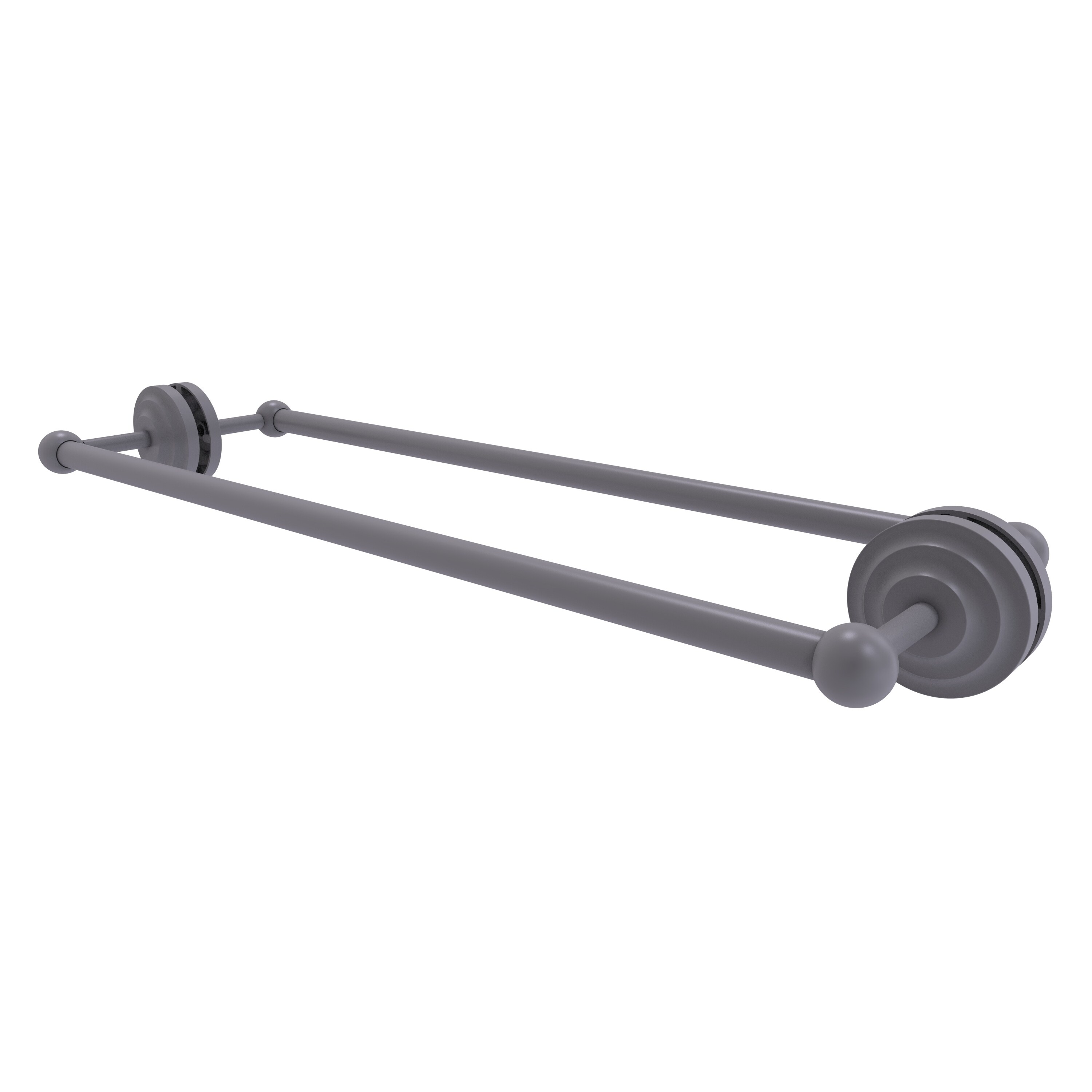 Allied Brass QN-41-BB-24-GYM Que New 24-in double Matte Gray Wall mount Double Towel Bar