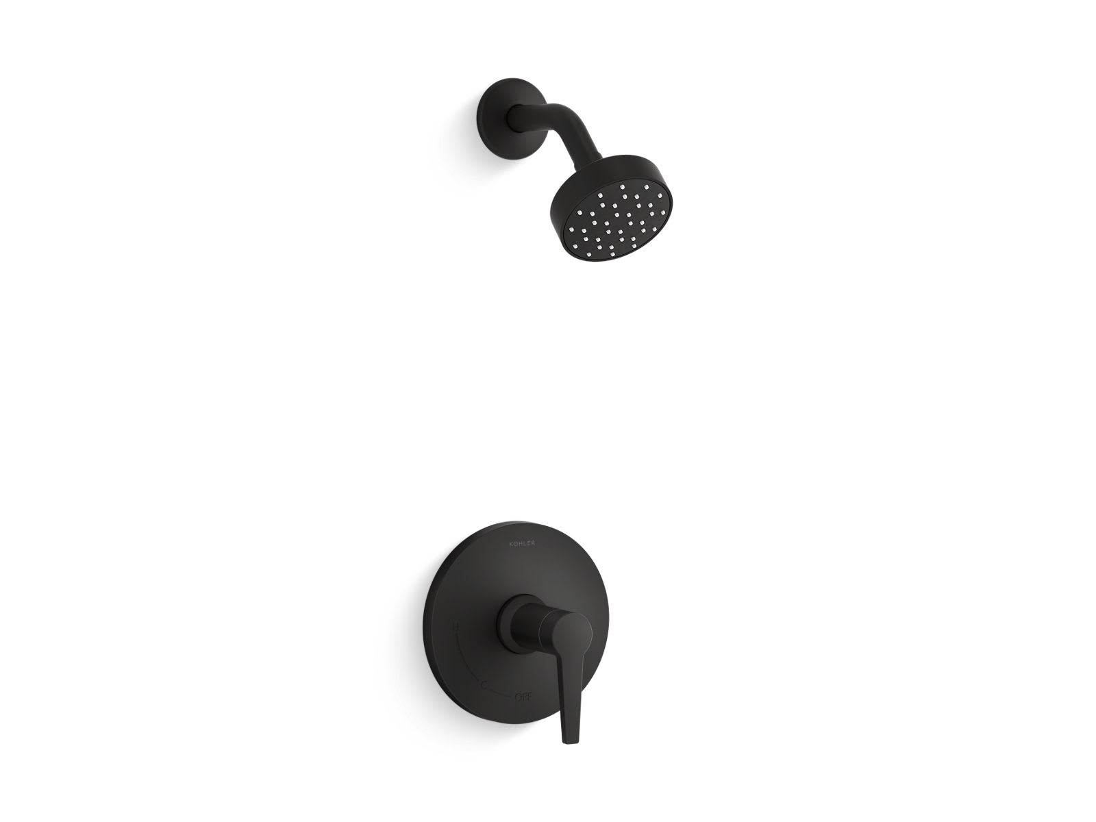 KOHLER TS97077-4G-BL Pitch 1.75 GPM 1-Handle Rite-Temp Shower Trim Kit in Matte Black (Valve Not Included)