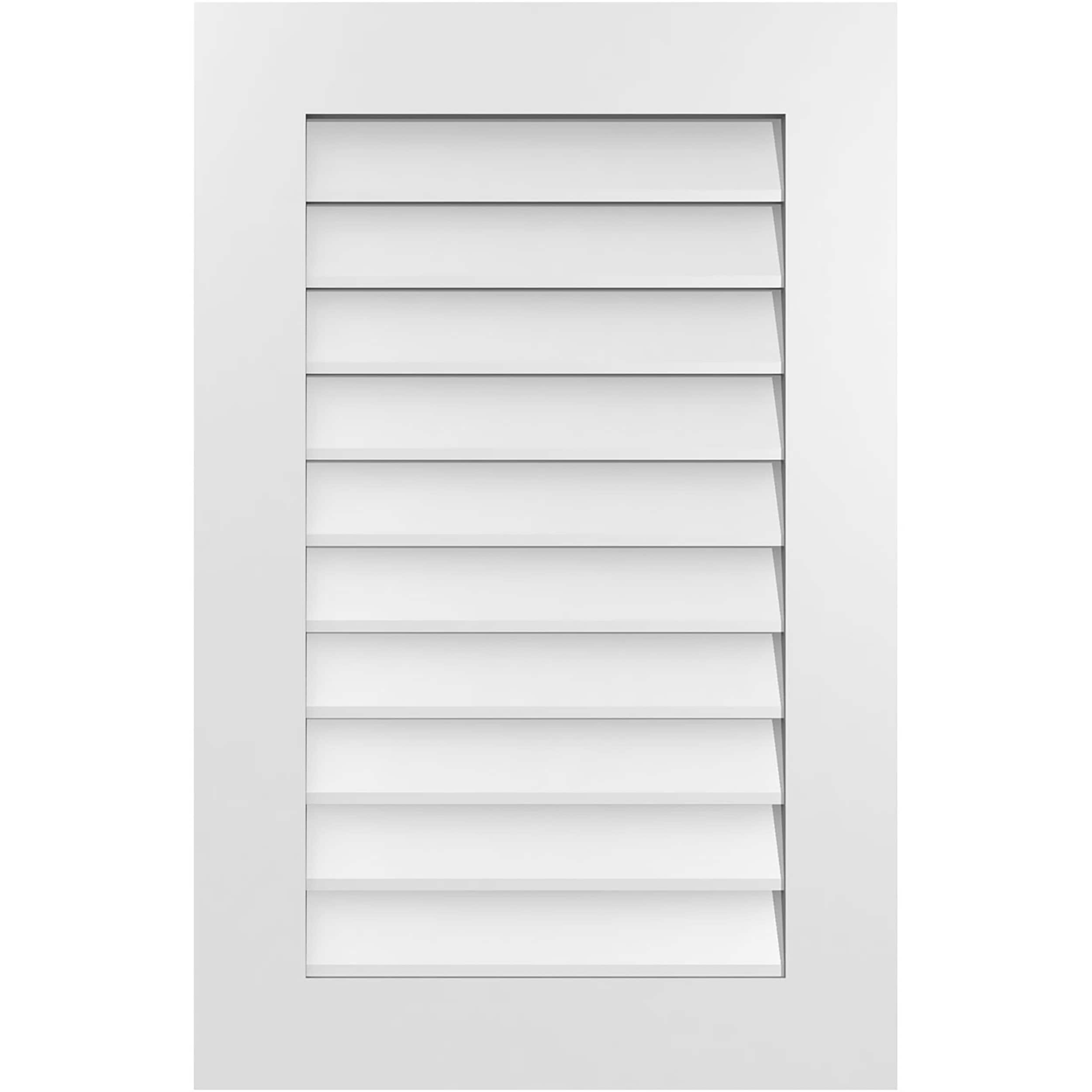 Ekena Millwork GVPVE22X3401SN 22-Inches x 34-Inches Off-white Rectangle PVC Gable Louver Vent