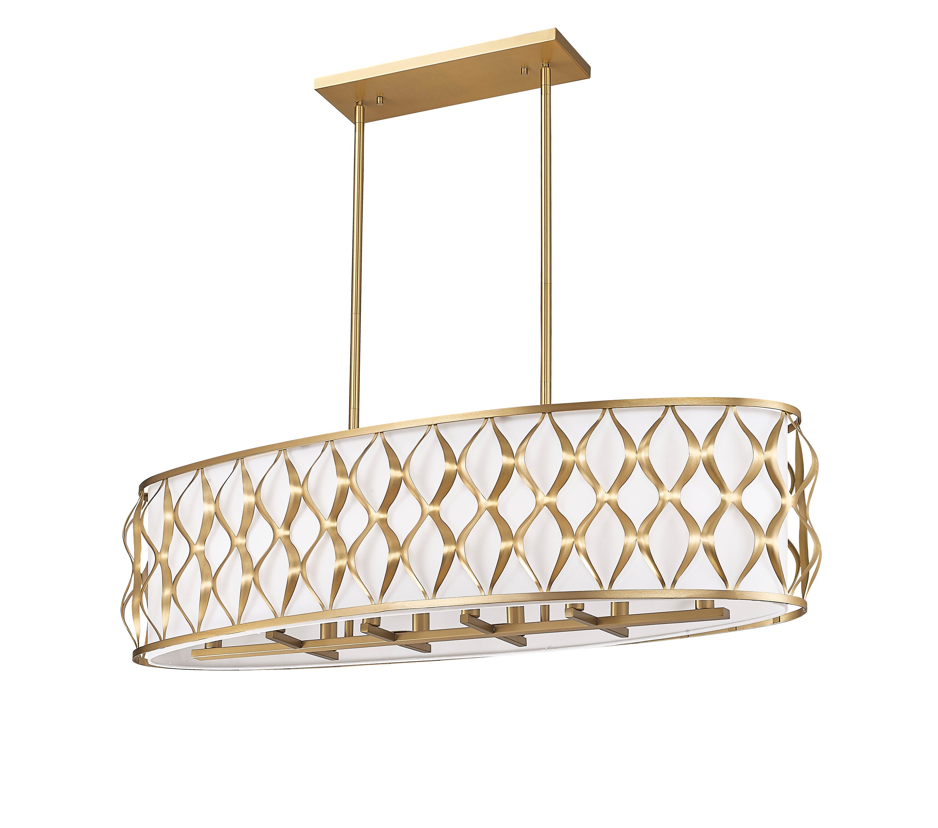 Harden Black and Red 43" Linear Chandelier with Drum Shades