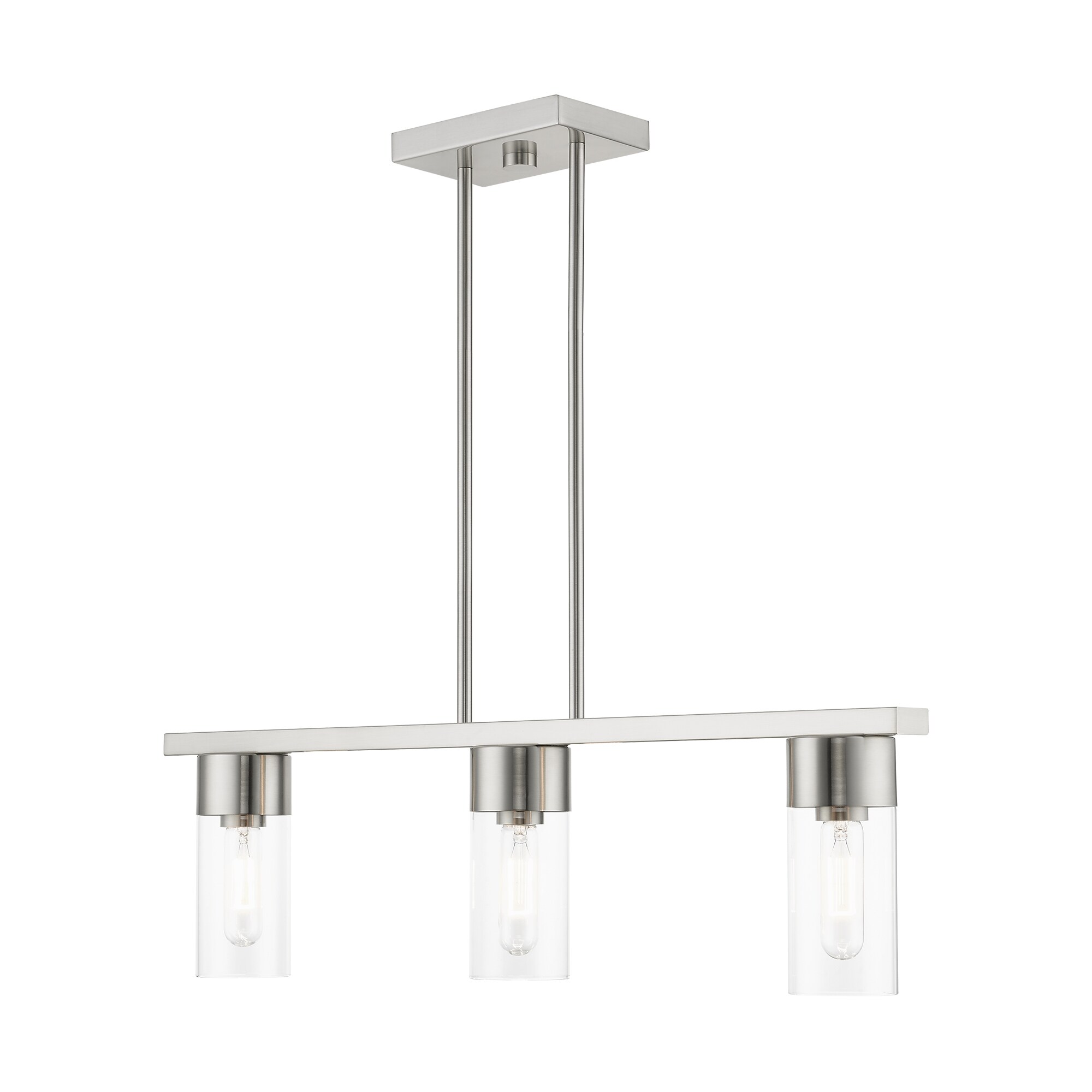 Brushed Nickel 3-Light Chandelier with Clear Glass Shades