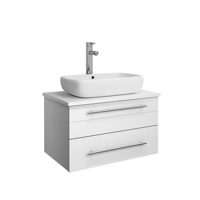 Fresca Lucera 24 In White Single Sink, 24 Inch Modern Vanity With Vessel Sink