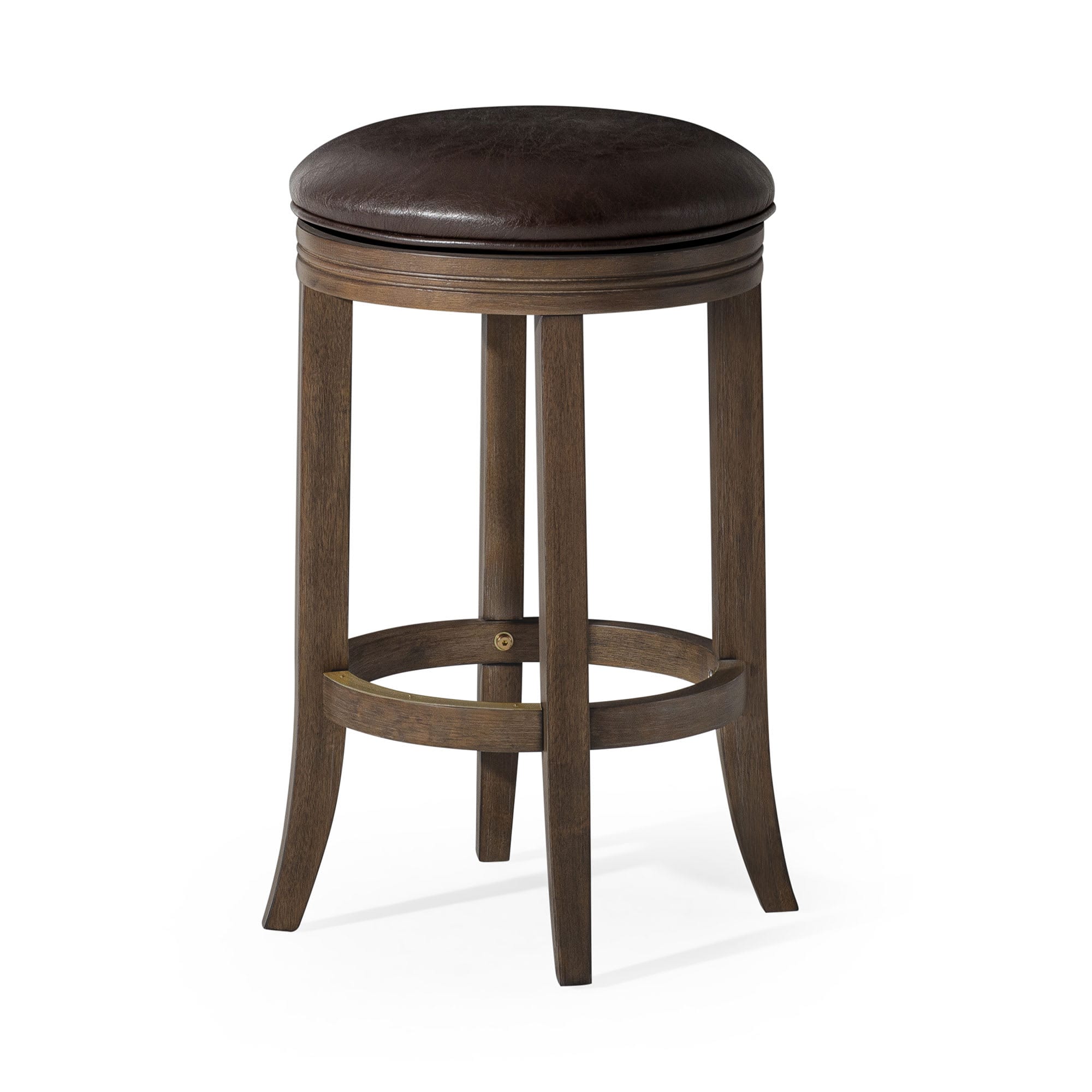 Maven Lane ML104812-PCS-WG Eva Counter Stool in Walnut Finish with Marksman Saddle Vegan Leather