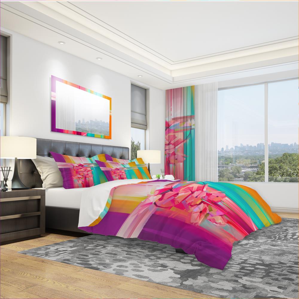 Designart BED17584-T 3 -Piece Pink Twin Duvet cover Set