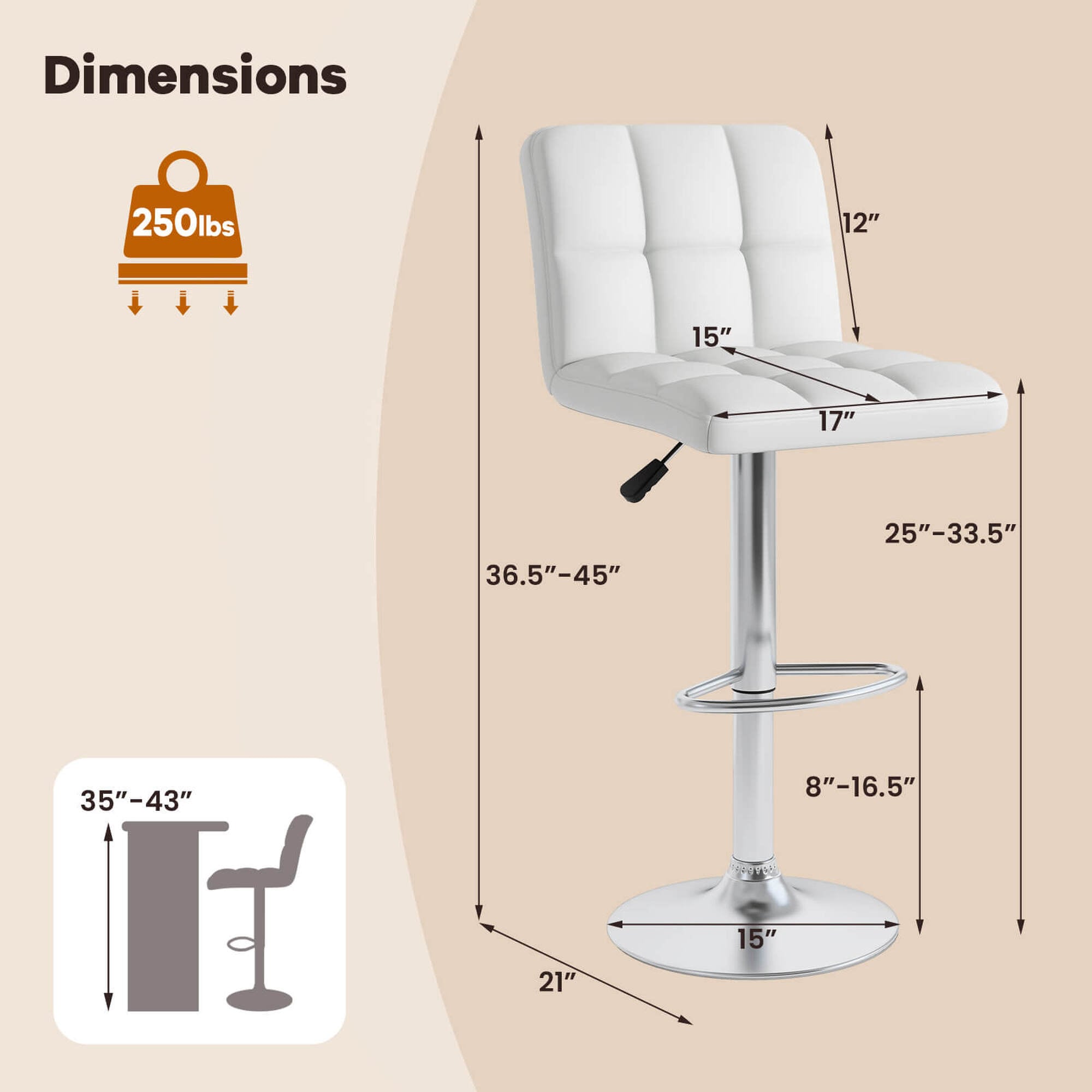 Costway HCST04290 stools - View #2