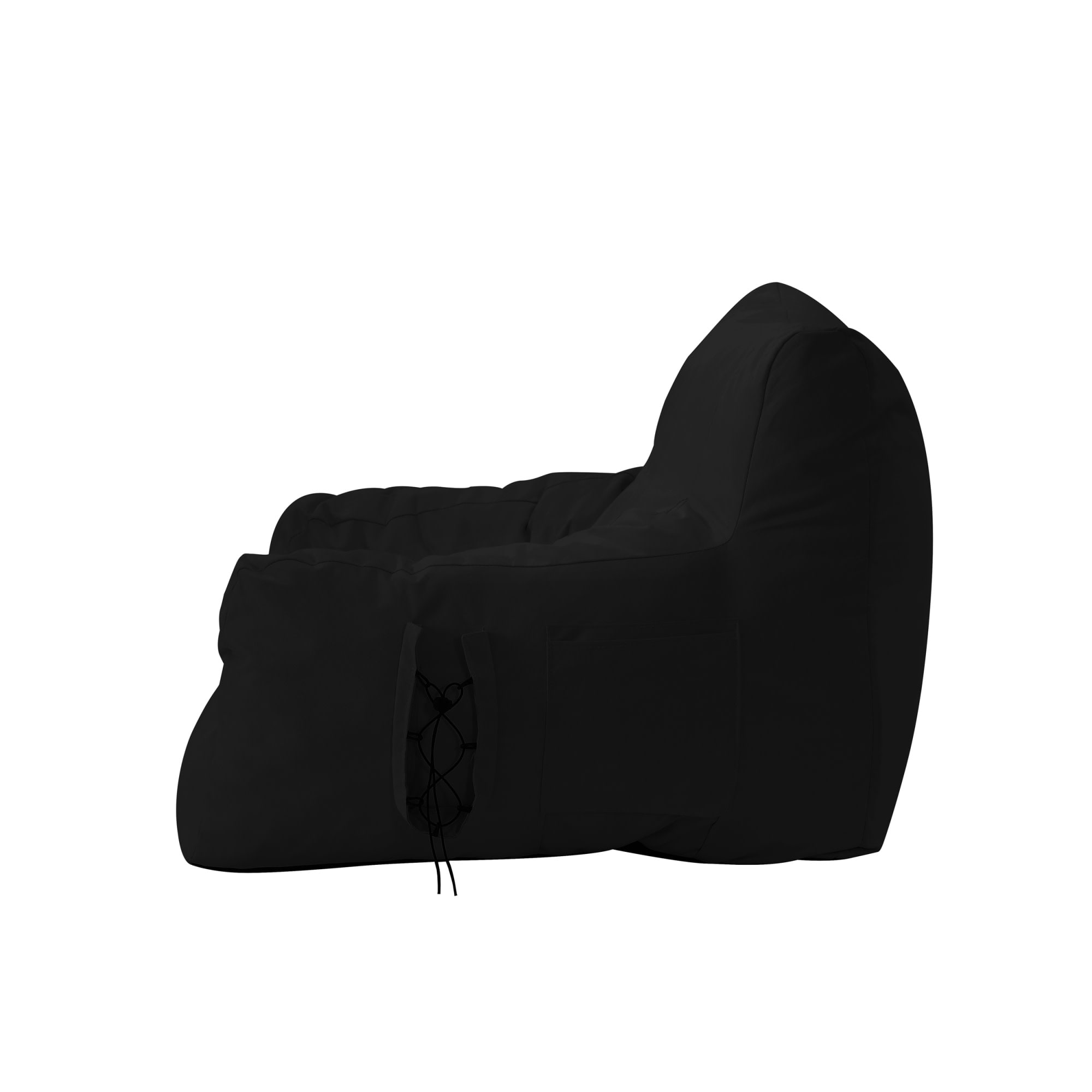 Big Bean Bag Lounger Adult size, Large Bean Bag Chair for Adults with Filler Included Latitude Run Fabric: Black, Size: 10 H x 58 W x 73 D