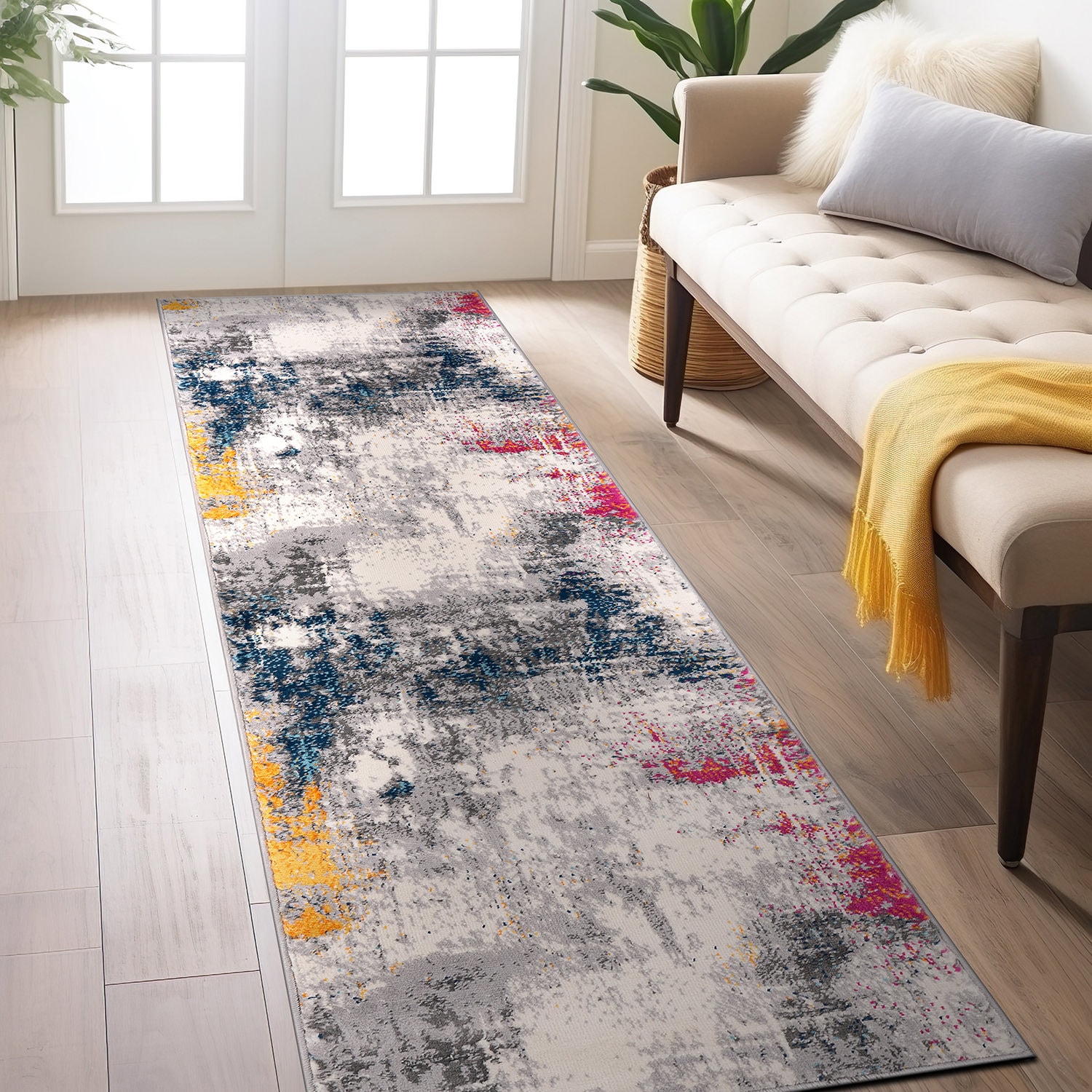World Rug Gallery 4059MULTI2X7 2 x 7 (ft) Loomed Polypropylene Multi Rectangular Indoor Abstract Vintage Runner rug