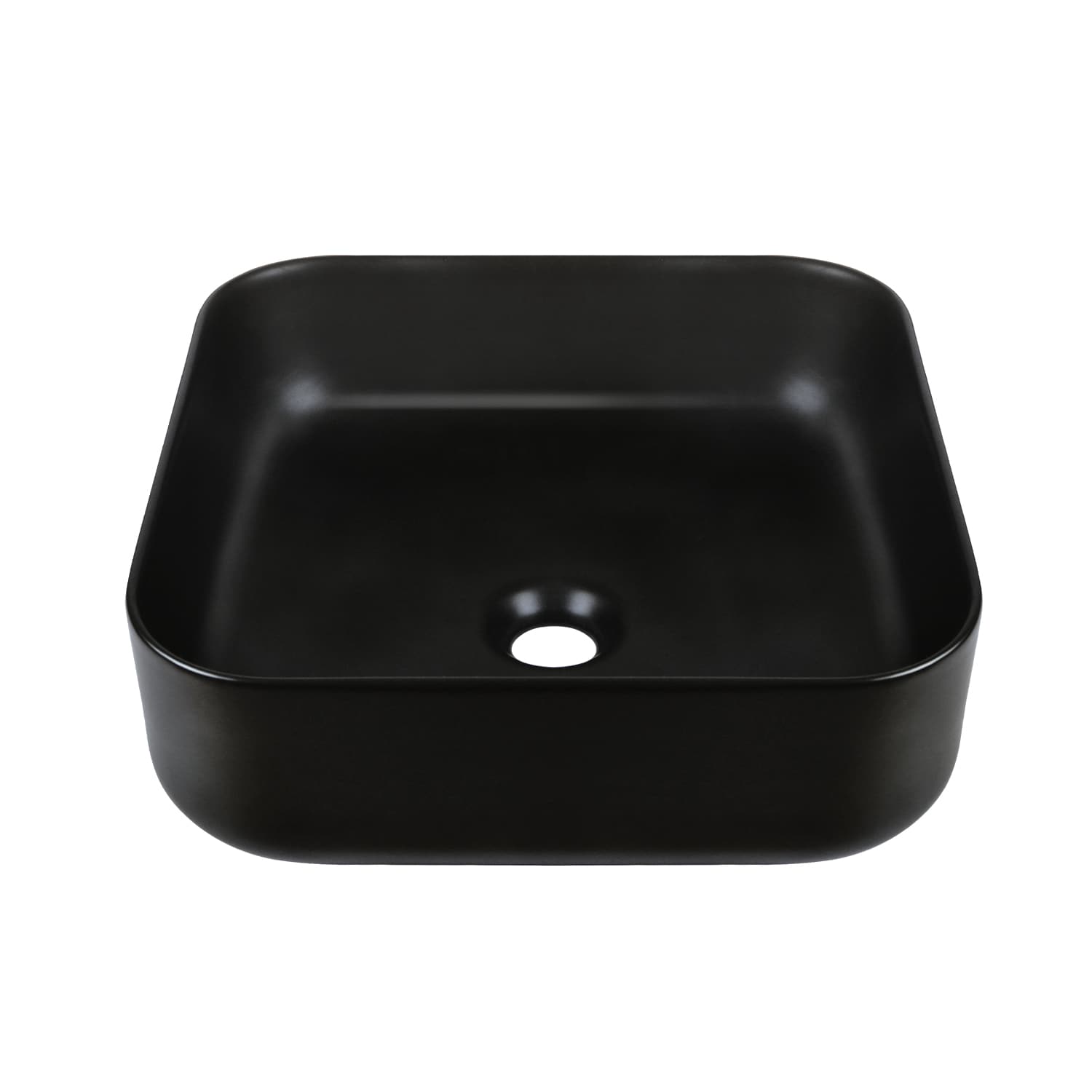 Matte Black Ceramic Square Above-Counter Bathroom Sink