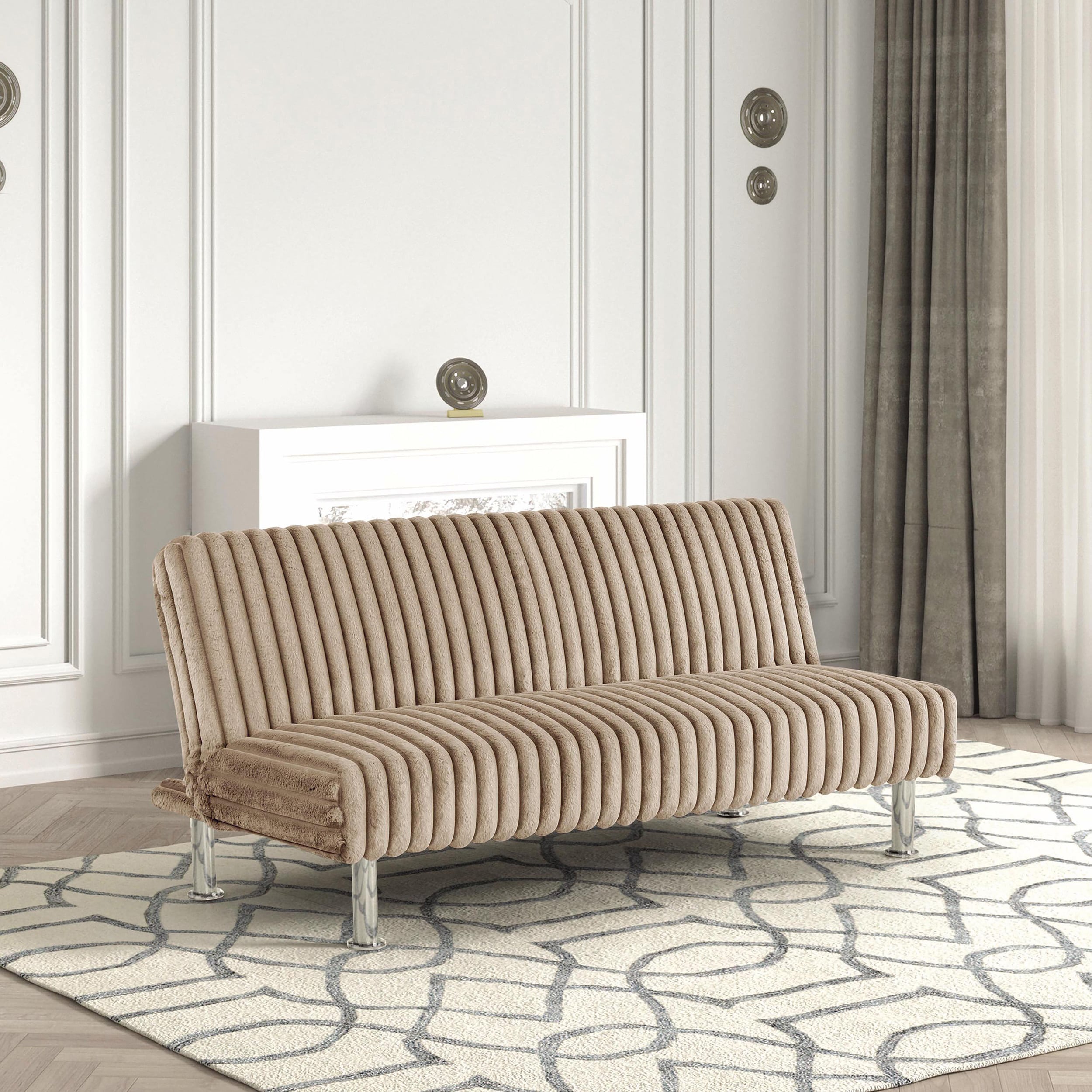 Furniture of America IDF-N2903TP Nalgen Taupe Contemporary/Modern Polyester Sofa bed