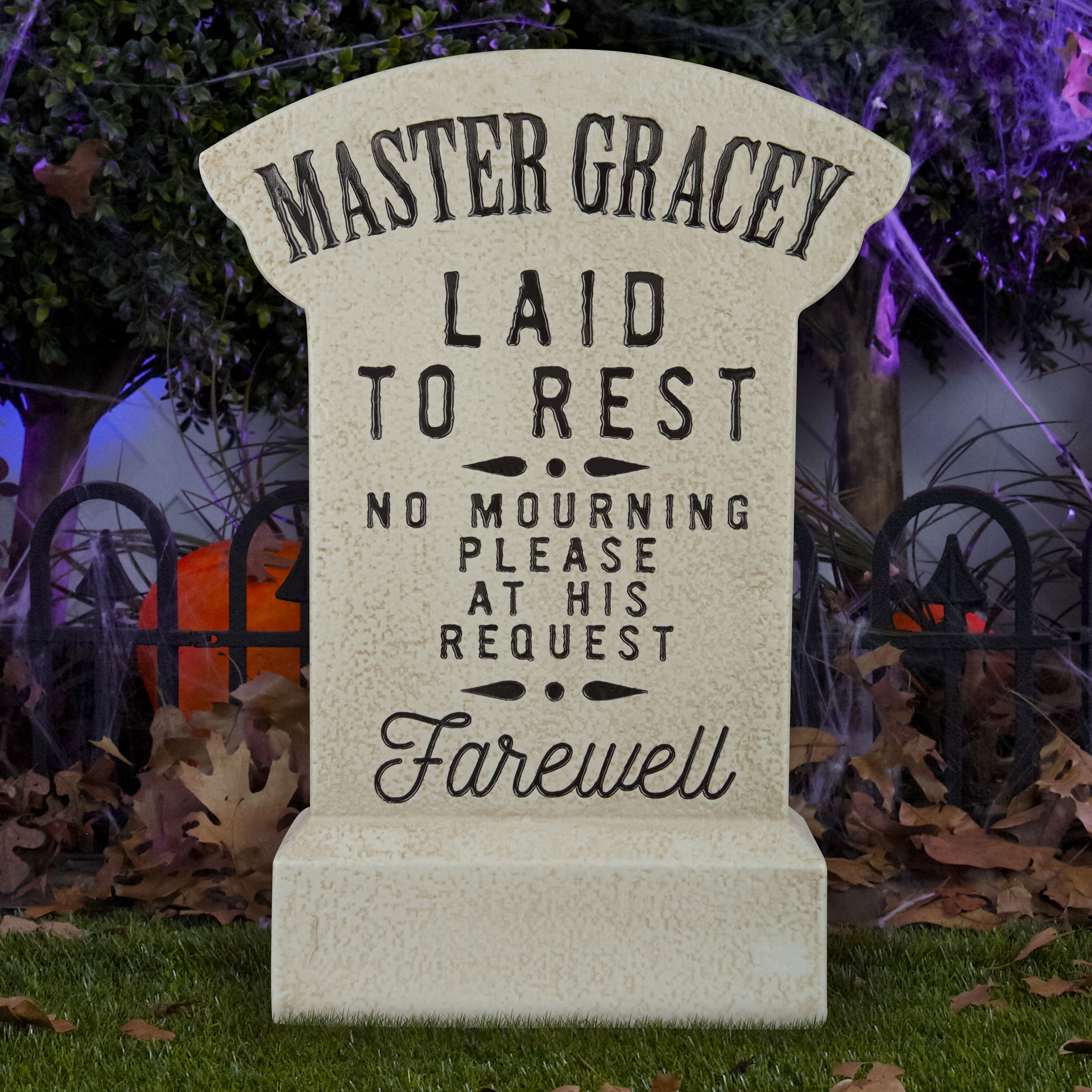 Disney 2-ft The Haunted Mansion Master Gracey Tombstone Yard Decoration ...