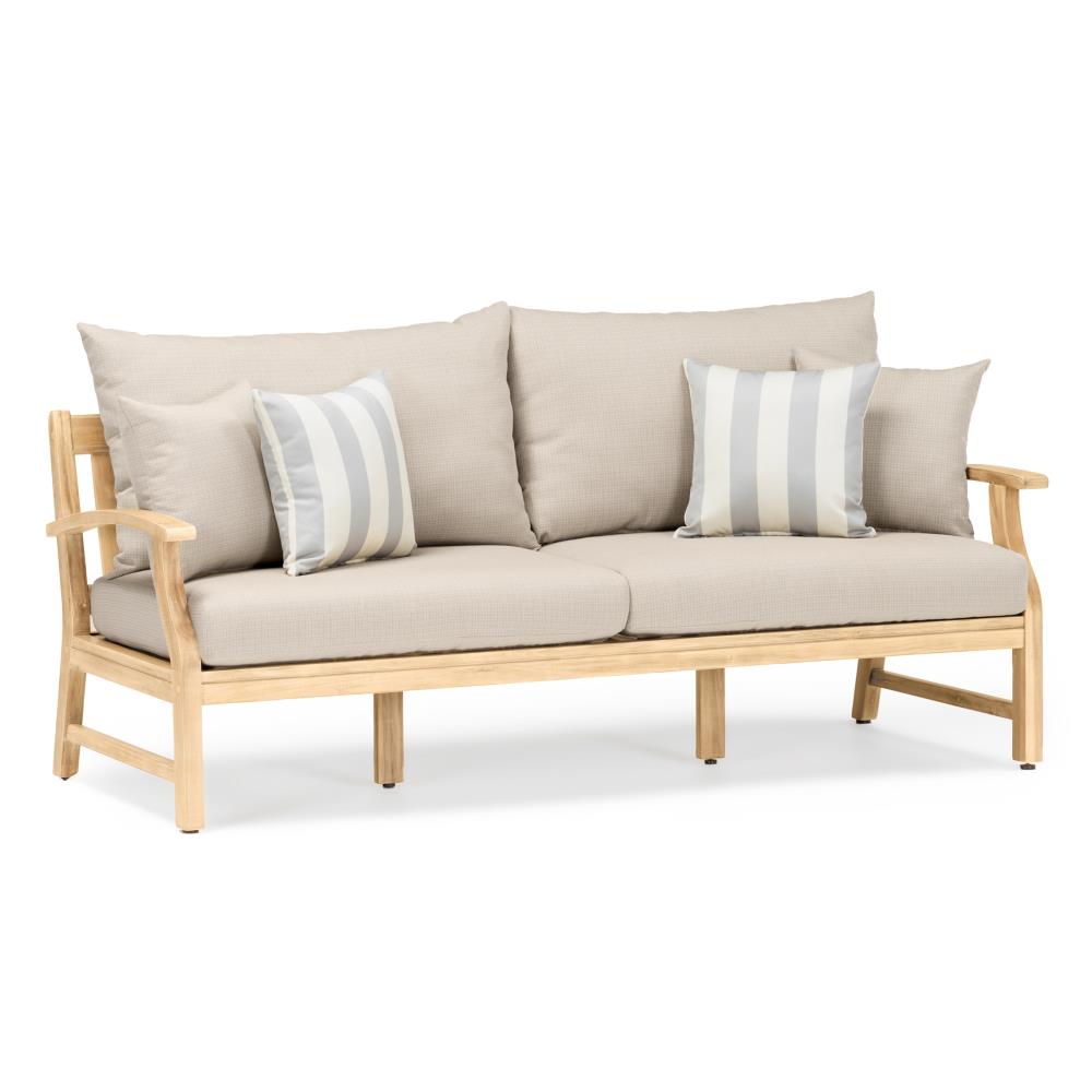 RST Brands Kooper Outdoor Sofa Gray Cushion(S) and Acacia Frame in Patio Sectionals & Sofas department at Lowes.com