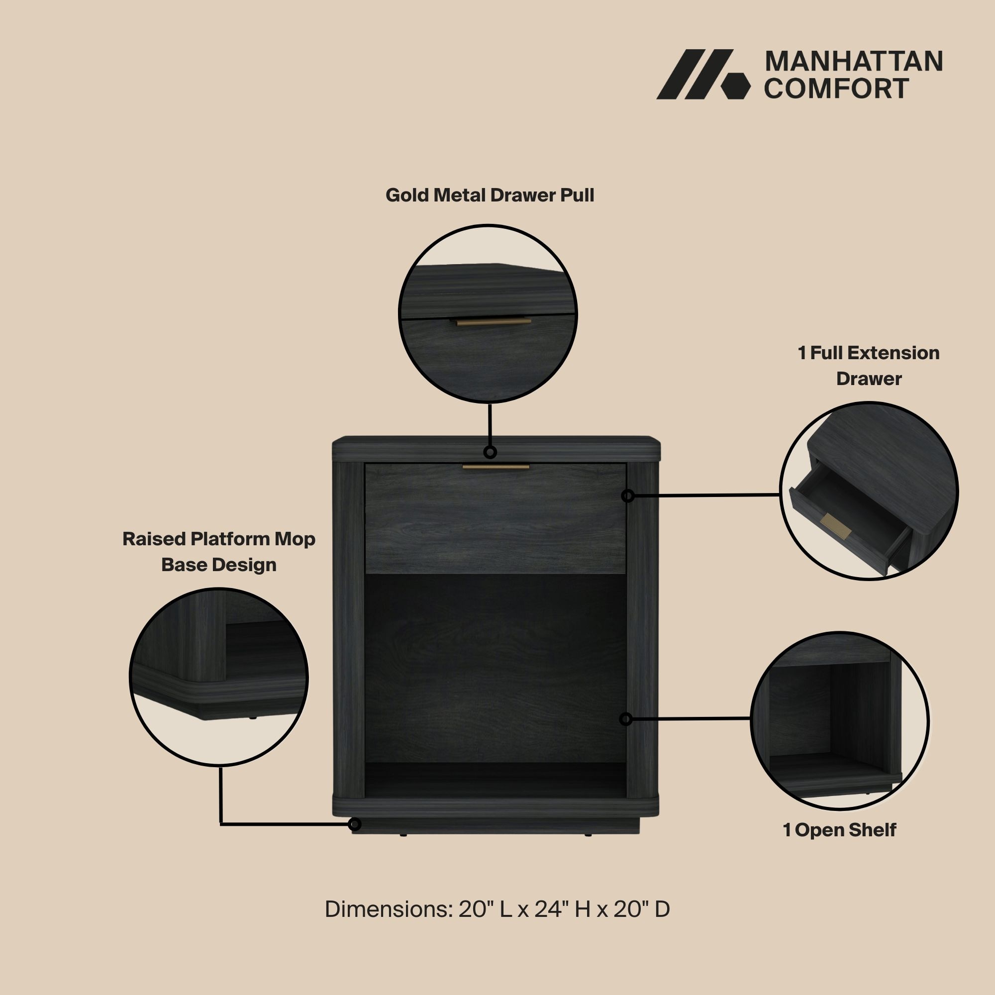 Manhattan Comfort NS011-CH nightstands - View #4