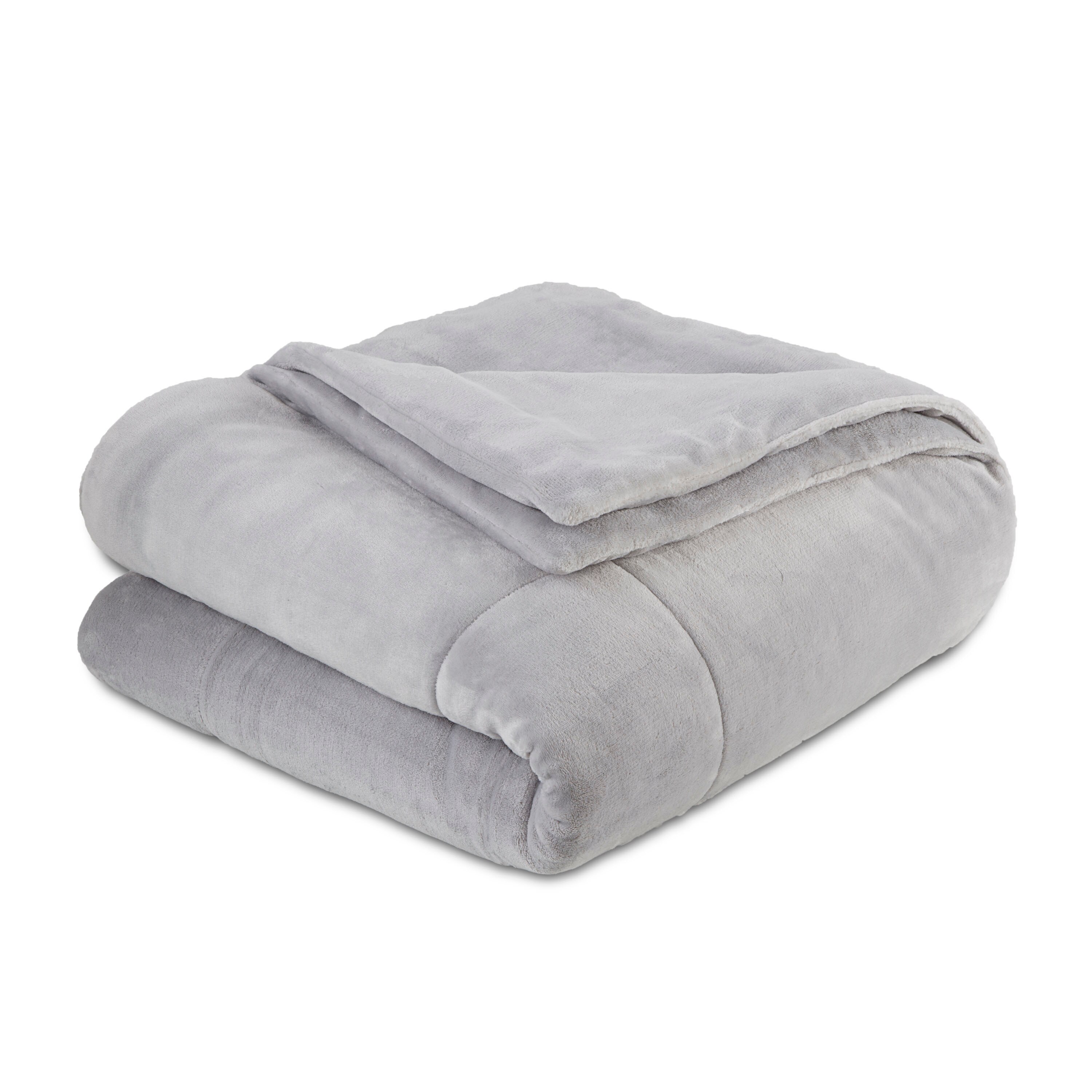 WestPoint Home Vellux luxury plush filled blanket Light gray 90-in x 108-in Polyester Blanket