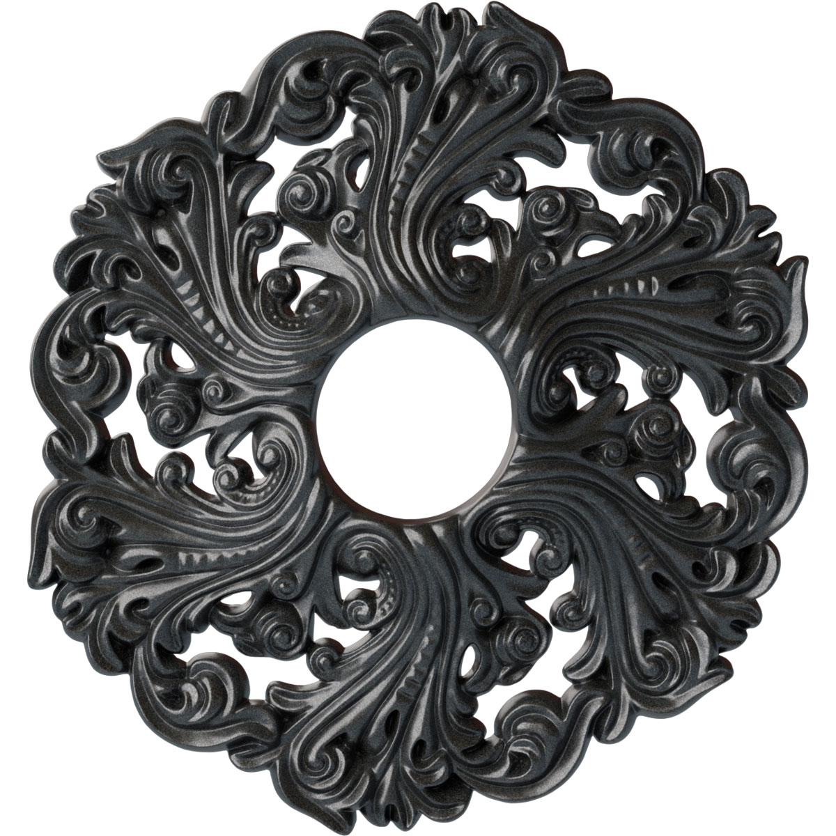 Ekena Millwork CM19ORPES Orrington 19.625-in W x 19.625-in L Painted Pewter Polyurethane Whole Ceiling Medallion