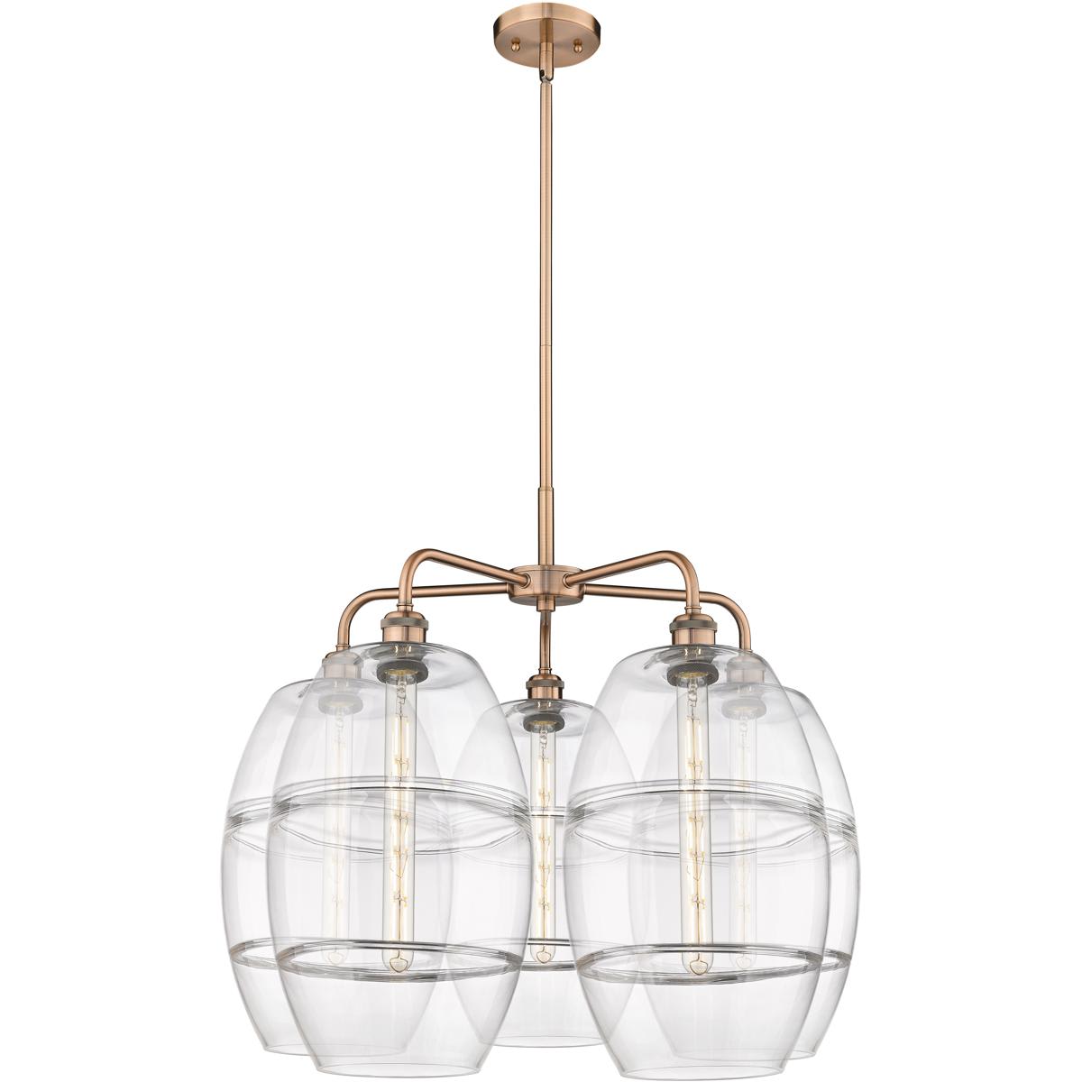 Innovations Lighting -  516-5CR-AC-G557-10CL Ballston Vaz Chandelier Antique Copper
