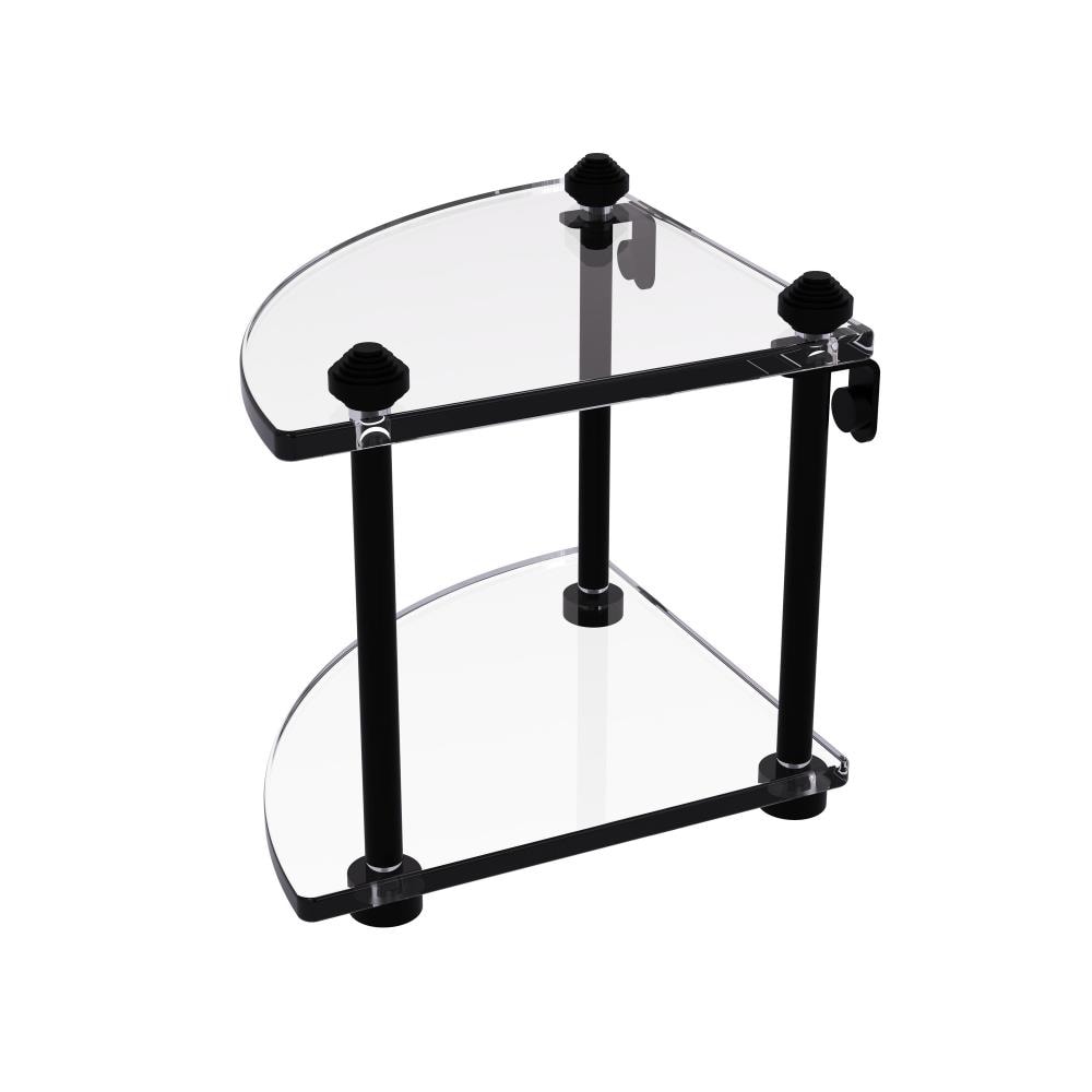 Allied Brass SB-3-BKM Southbeach Matte Black 2 -Tier Wall mount Corner Bathroom Shelf ( 8-in x 8-in x 8-in )