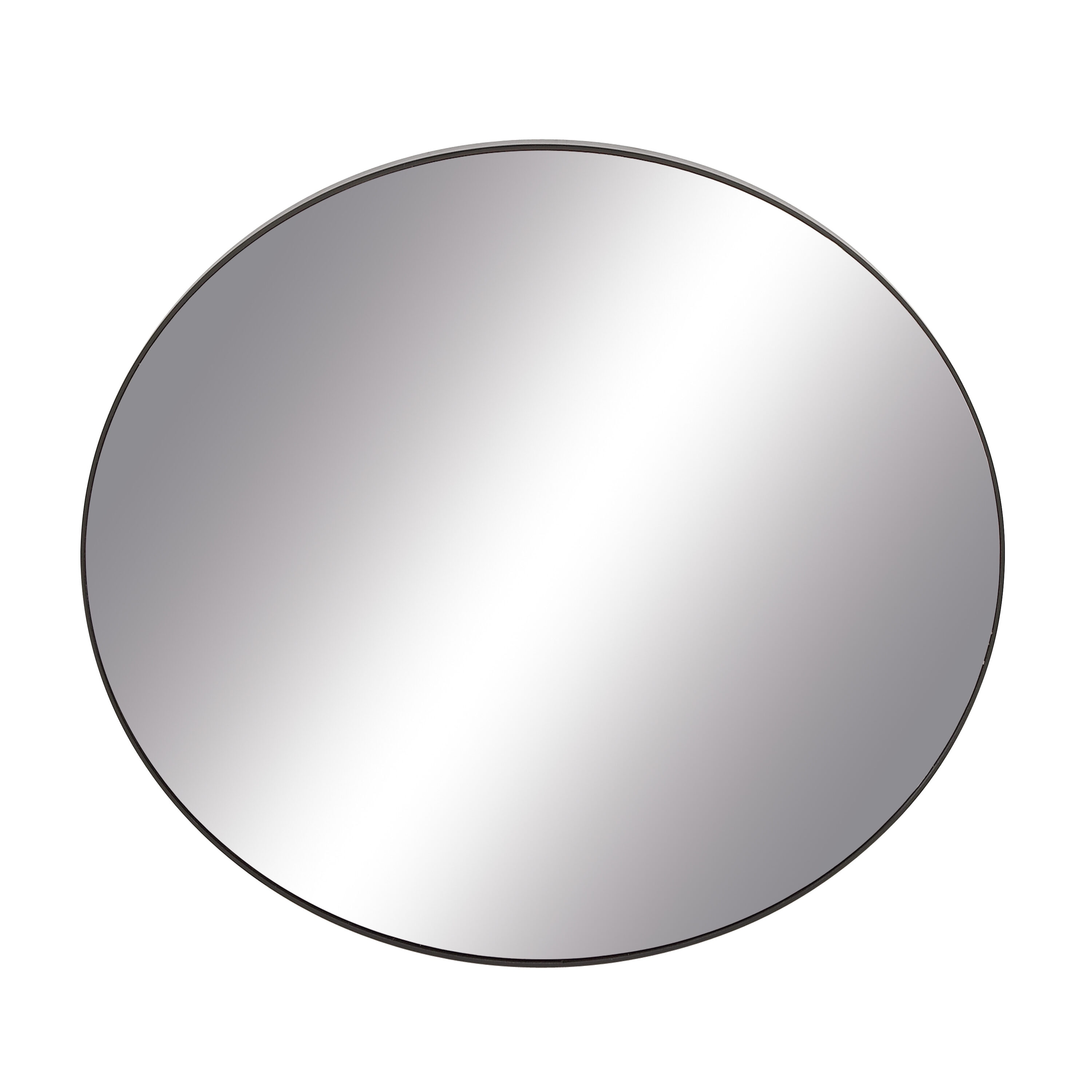 Modern Oval Black and Silver Wood Framed Dresser Mirror