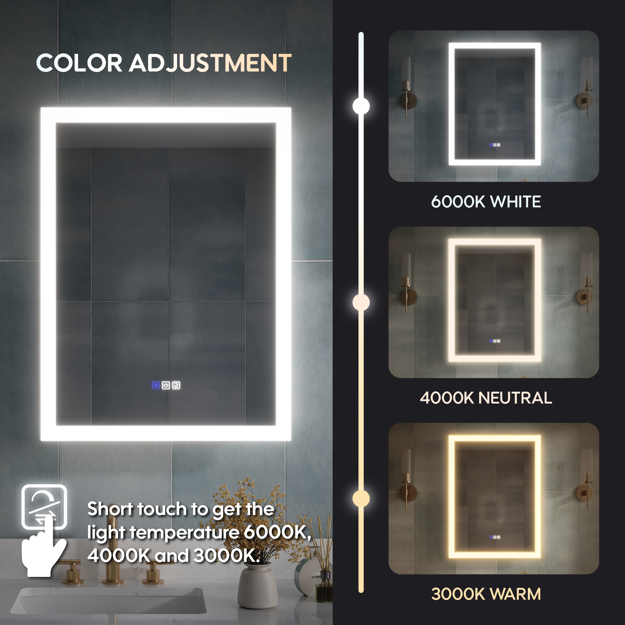 WELLFOR UCS-13C2432L Bathroom-Wall-Cabinets - View #4