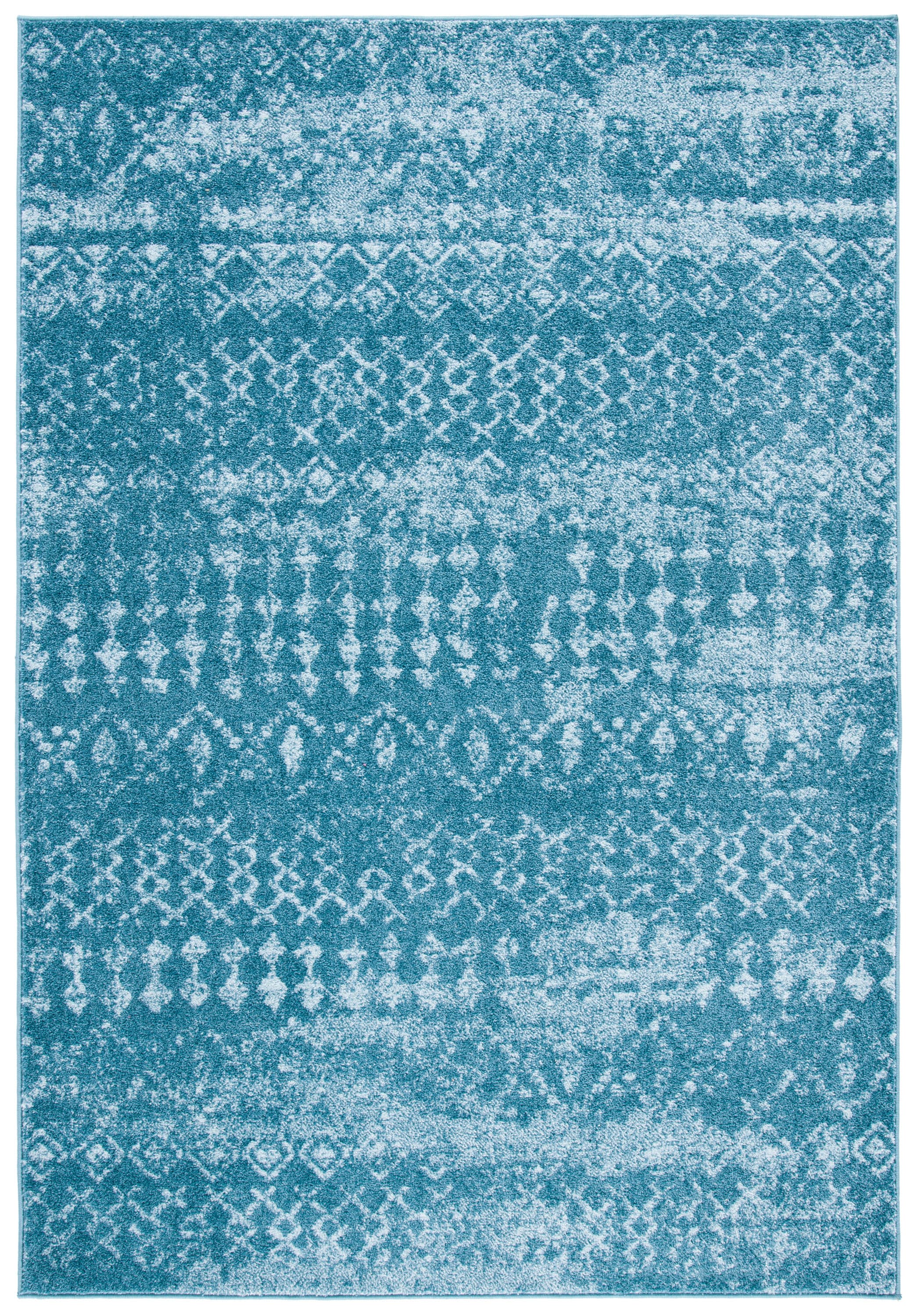 Safavieh TUL240M-8 Tulum Astra 8 x 10 (ft) Loomed Polypropylene Turquoise/Blue Rectangular Indoor Geometric Bohemian/Eclectic Area rug